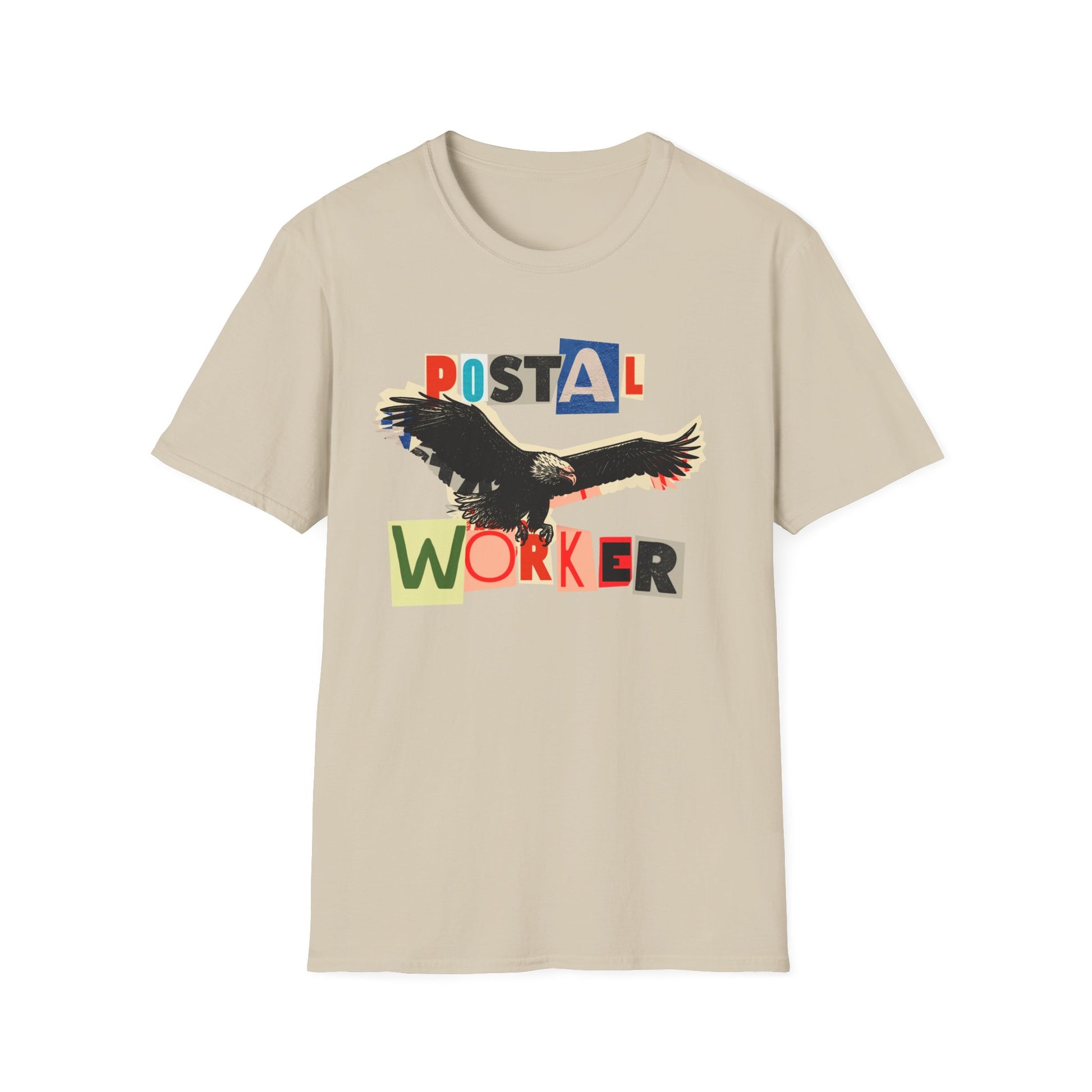 Postal Worker T-Shirt — Retro Collage Eagle Design