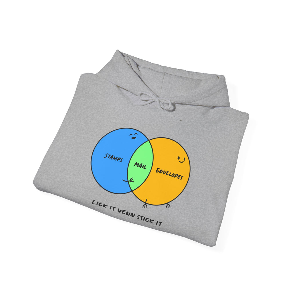 Playful Unisex Hoodie with Venn Diagram, Postal Hoodie, Postal Worker, Mail Carrier, Funny Sweatshirt for Friends, Casual Gift for Science Lovers, Unique Birthday Apparel