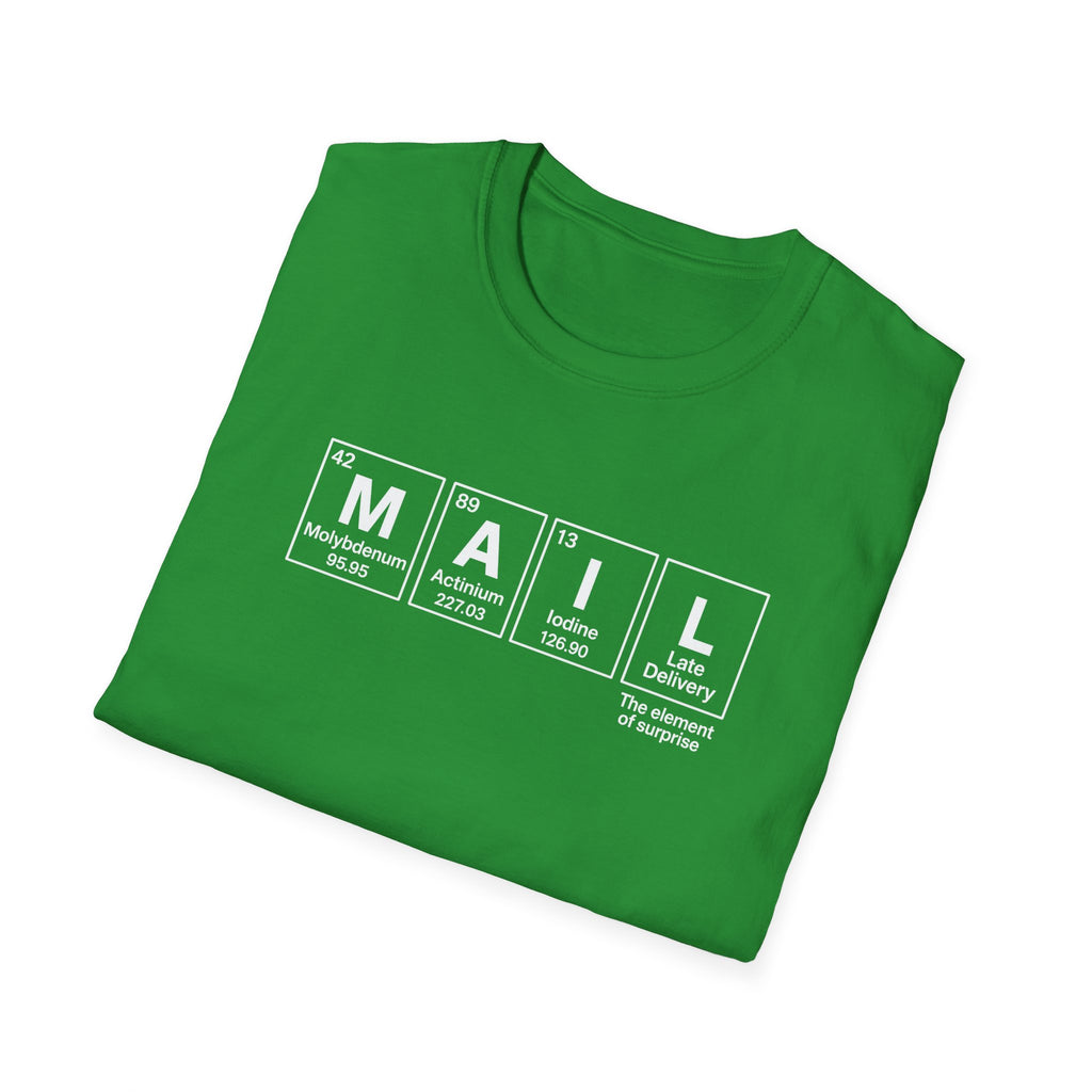 Postal, Chemistry Inspired Unisex T-Shirt - 'MAIL' Graphic Tee, Science Lover Gift, Casual Wear, Birthday Present, Unique Apparel