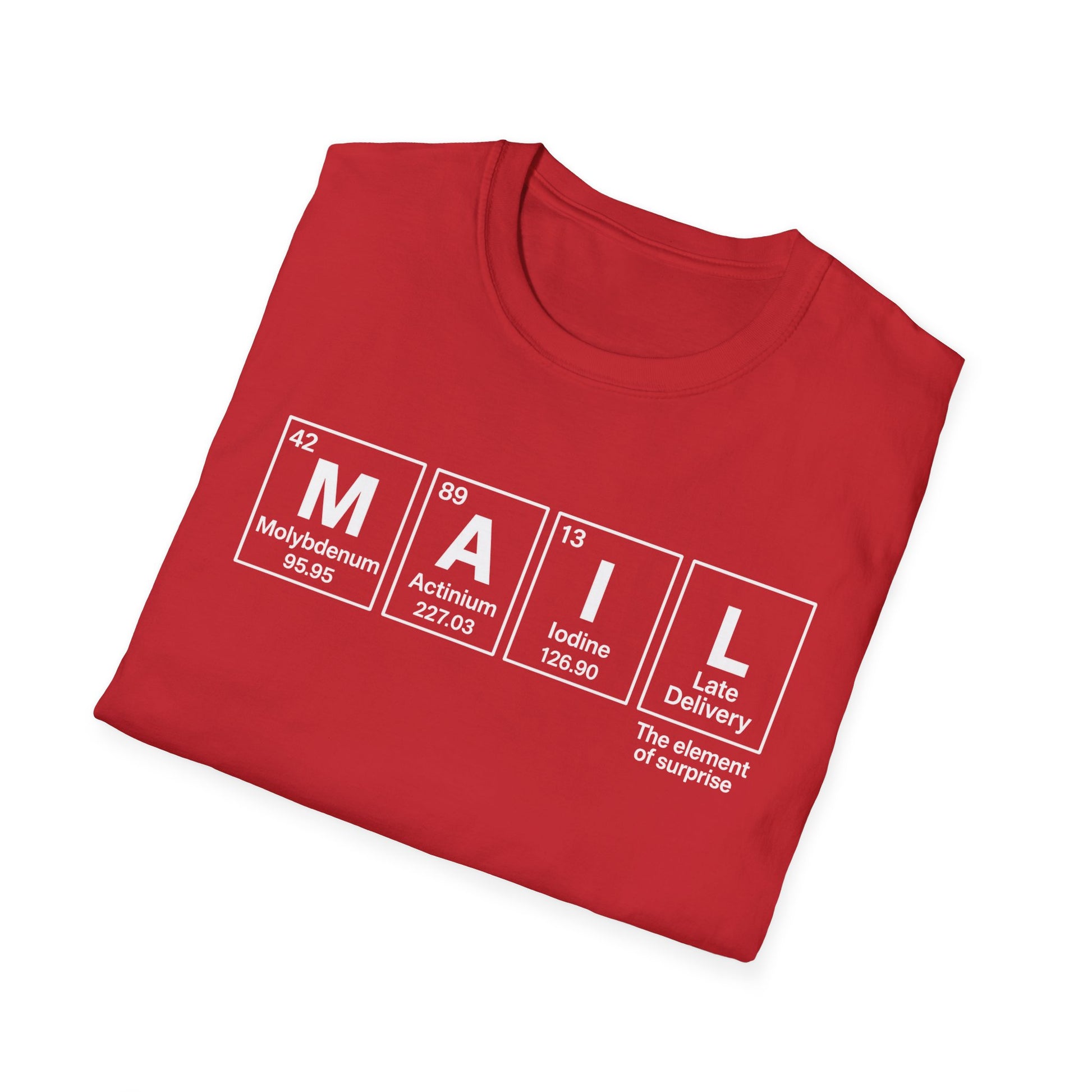 Postal, Chemistry Inspired Unisex T-Shirt - 'MAIL' Graphic Tee, Science Lover Gift, Casual Wear, Birthday Present, Unique Apparel