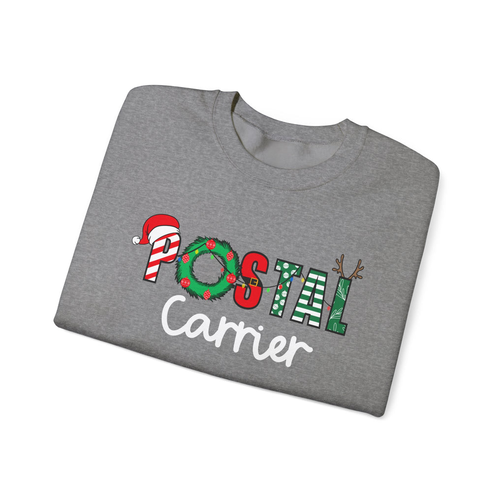 Festive Holiday Postal Carrier Sweatshirt, Cozy Crewneck for Mail Lovers, Holiday Apparel, Christmas Gift, Unisex Sweater