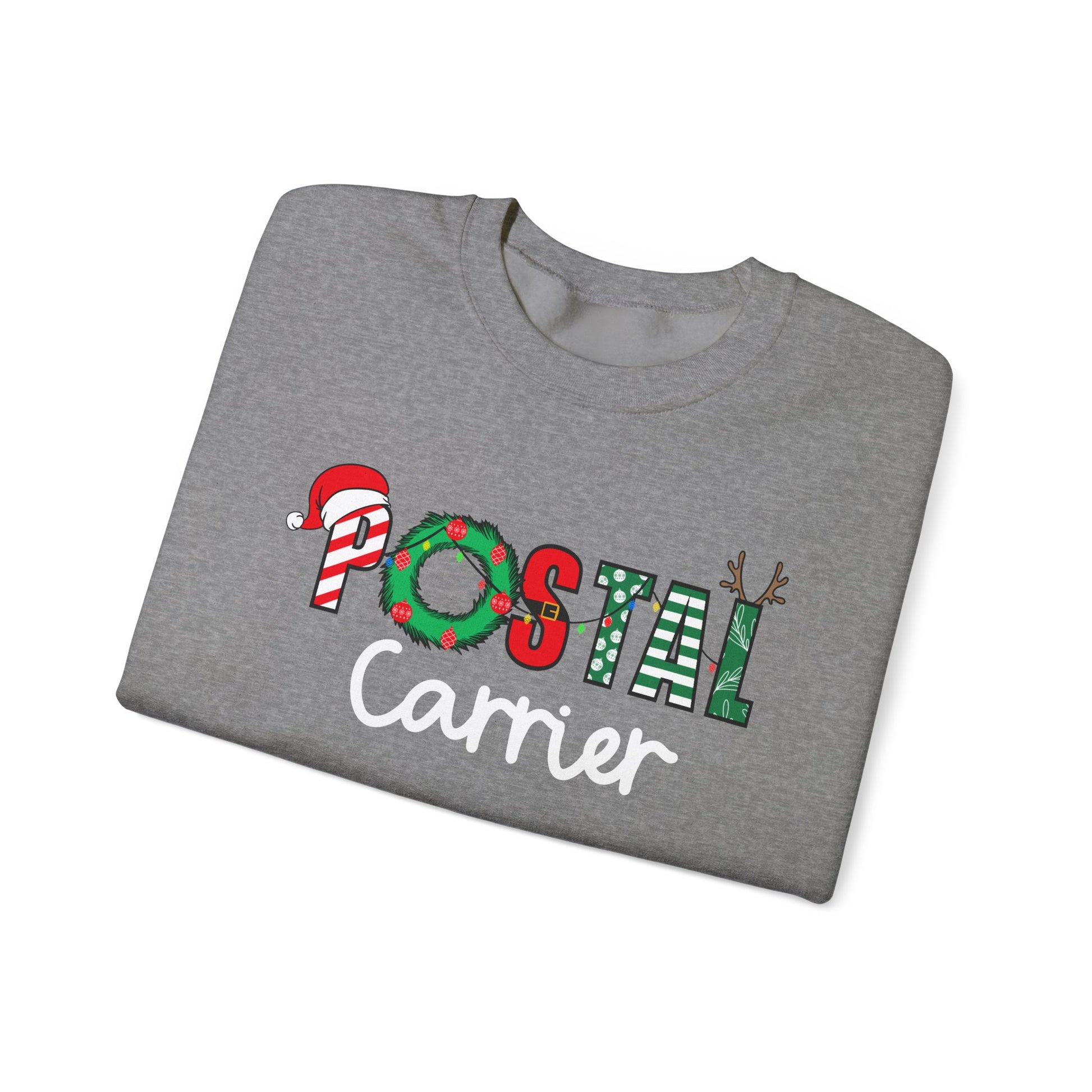 Festive Holiday Postal Carrier Sweatshirt, Cozy Crewneck for Mail Lovers, Holiday Apparel, Christmas Gift, Unisex Sweater