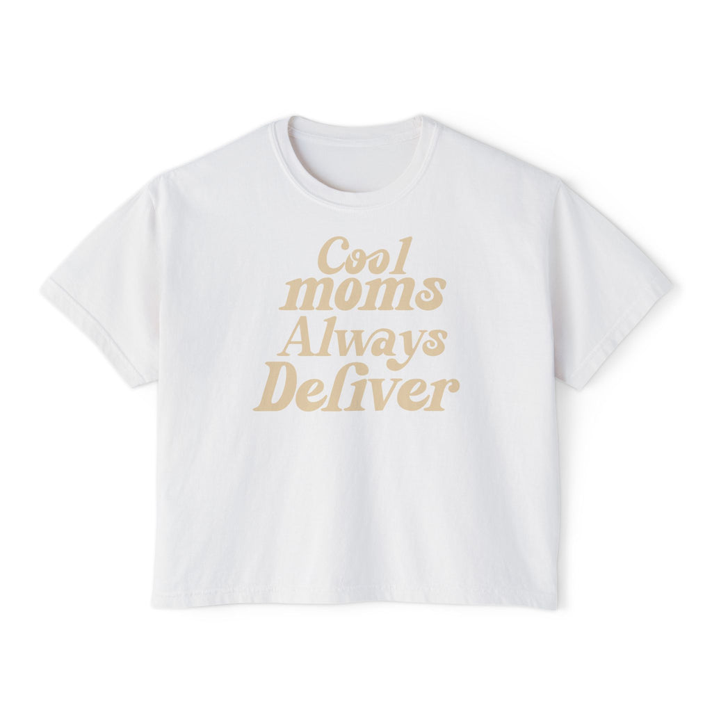 Cool Moms Always Deliver Boxy Tee – Funny Mail Worker Shirt, Postal Mom Gift, Cute Delivery Worker T-Shirt, Relaxed Fit Women’s Tee