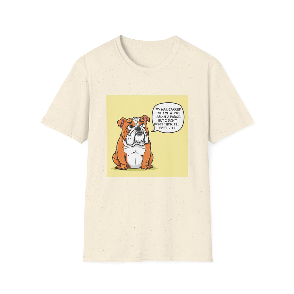Funny Dog Graphic T-Shirt, Unisex Softstyle Tee, Pet Lover Gift, Animal Humor Shirt, Cute Bulldog Design