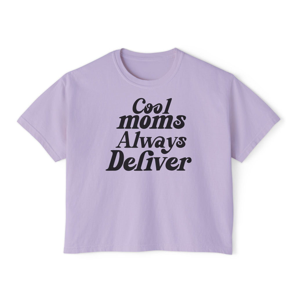 Cool Moms Always Deliver Boxy Tee – Funny Mail Worker Shirt, Postal Mom Gift, Cute Delivery Worker T-Shirt, Relaxed Fit Women’s Tee