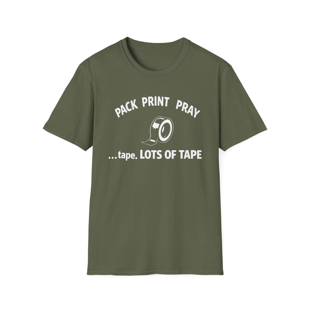 Pack Print Pray Shirt – Funny Shipping Tee for Small Business, Etsy Sellers & Fulfillment Workers