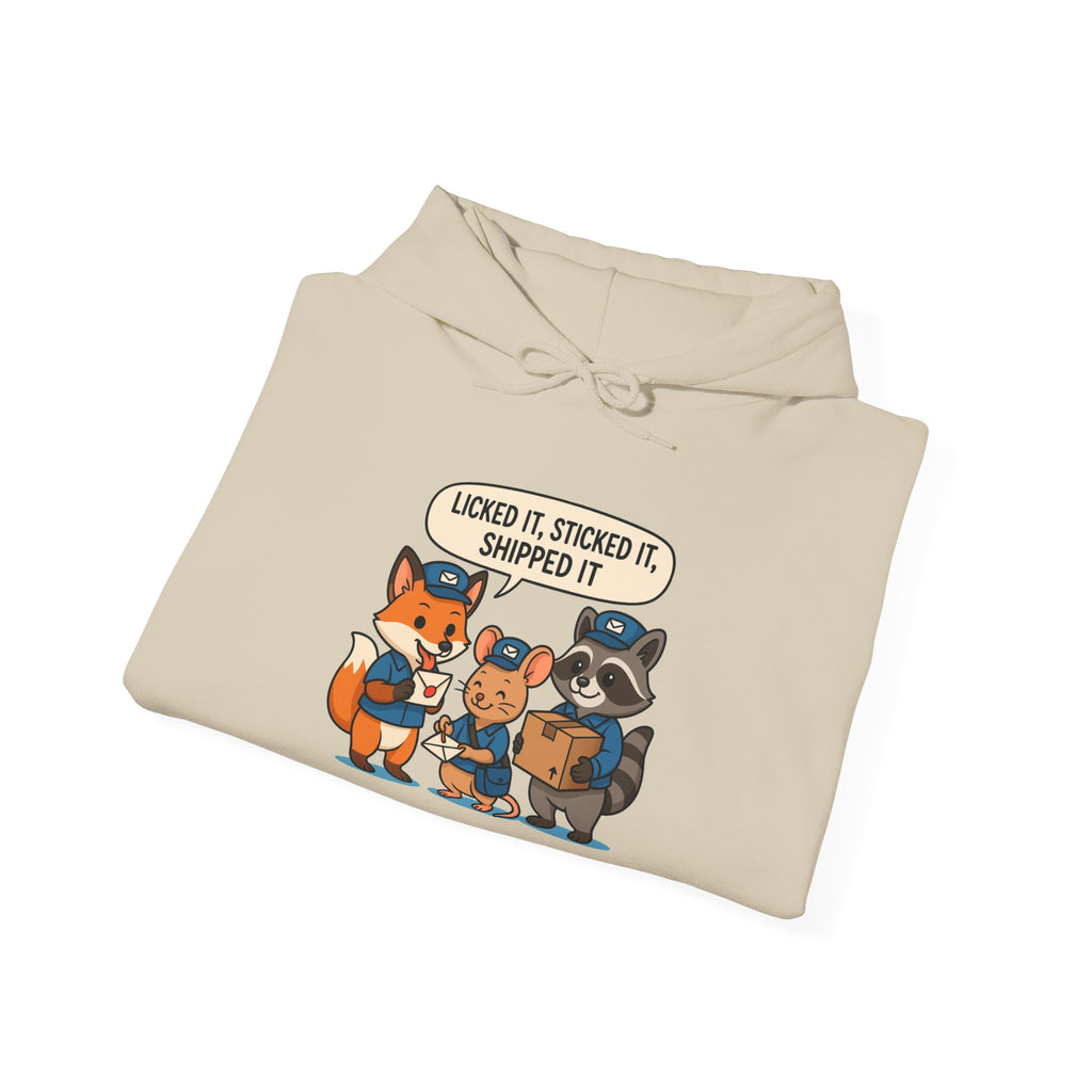 Mail Mischief Animal Mascots Licked it , stocked it, shipped it Hoodie