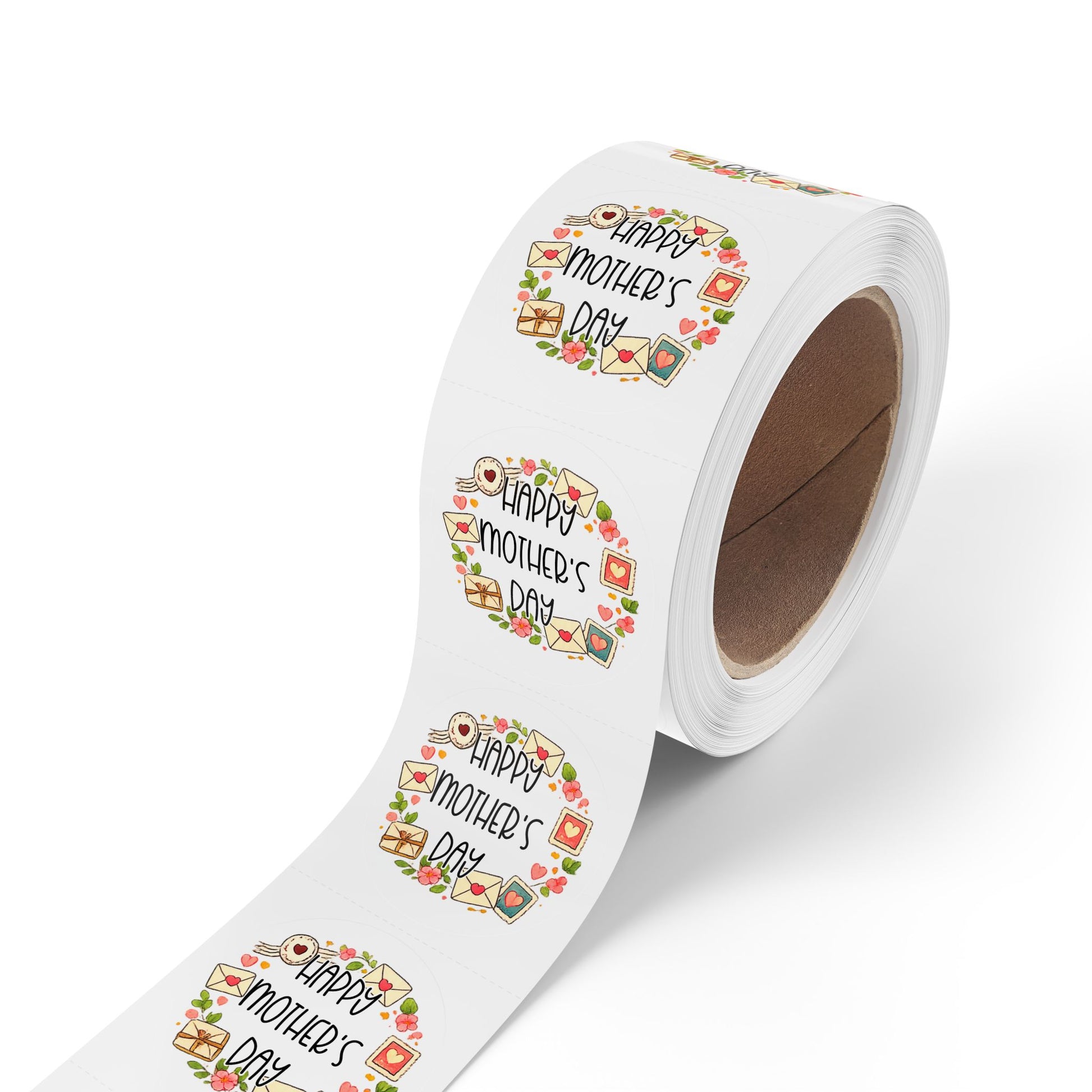 Happy Mother's Day Round Sticker Roll — Happy Mother’s Day Envelope  Seal, Floral Mail Envelope Labels for Gifts & Cards