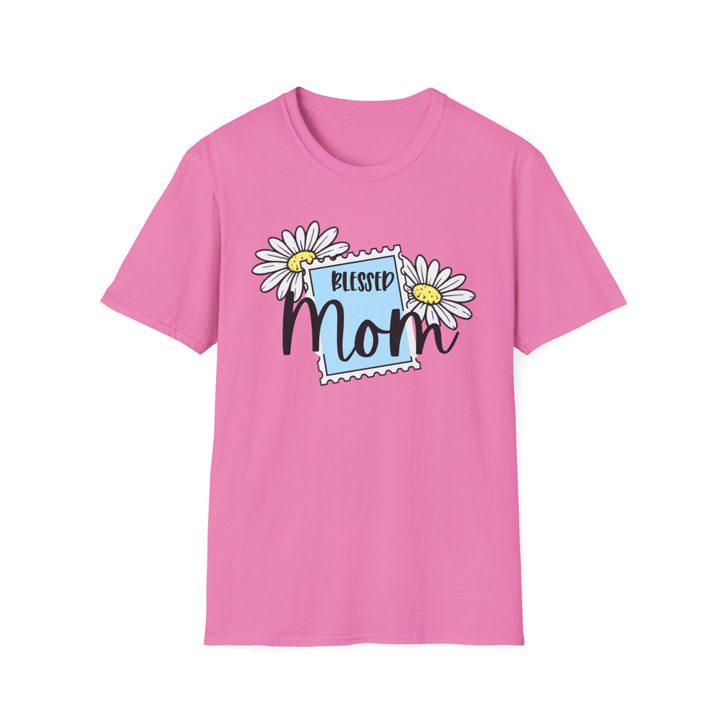Blessed Mom T-Shirt – Cute Mother’s Day Gift for Mom | Minimalist Stamp Design Mom Tee | Gift for Her, Mama Shirt