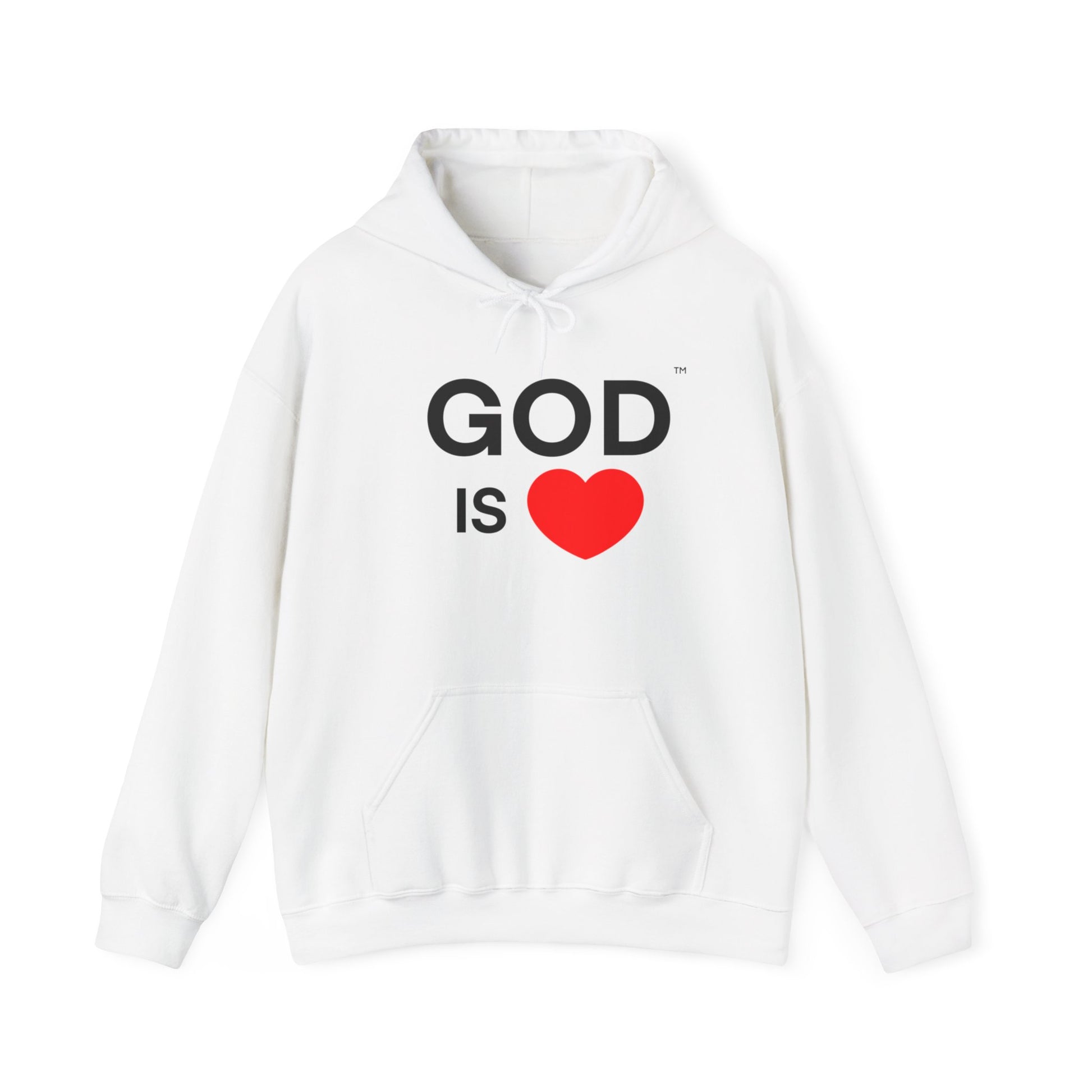 God Is Love™ Hoodie — Wear the Message, Christian Faith Pullover with Clean Bold Letters and Heart Graphic
