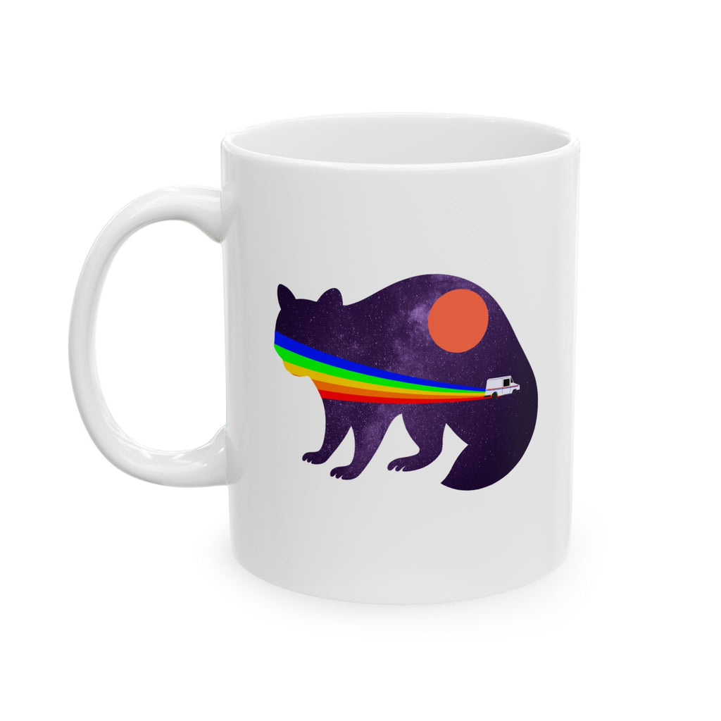 Retro Rainbow Elephant Mug, Unique Gift, Coffee Cup for Animal Lovers, Birthday Present, Home Décor, Fun Drinkware