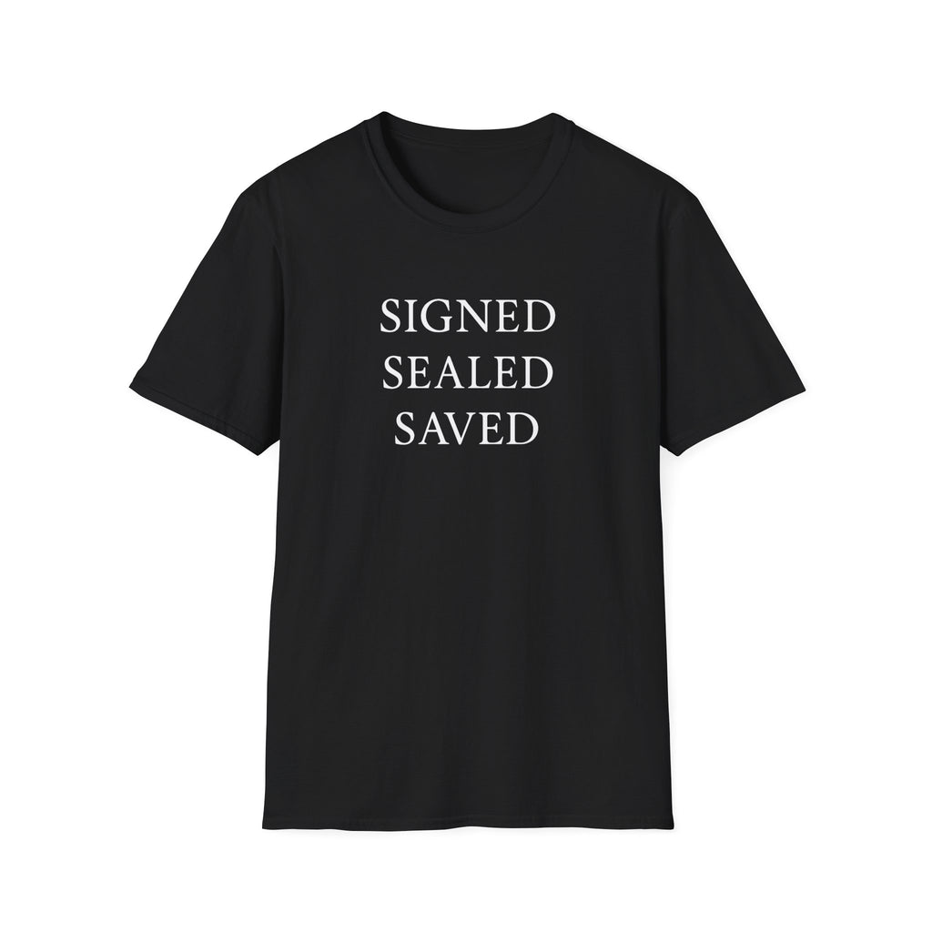 Signed Sealed Saved - Faith-Based Unisex T-Shirt, Christian T-Shirt, Gift Ideas For Christians, Gift Ideas For Postal Workers