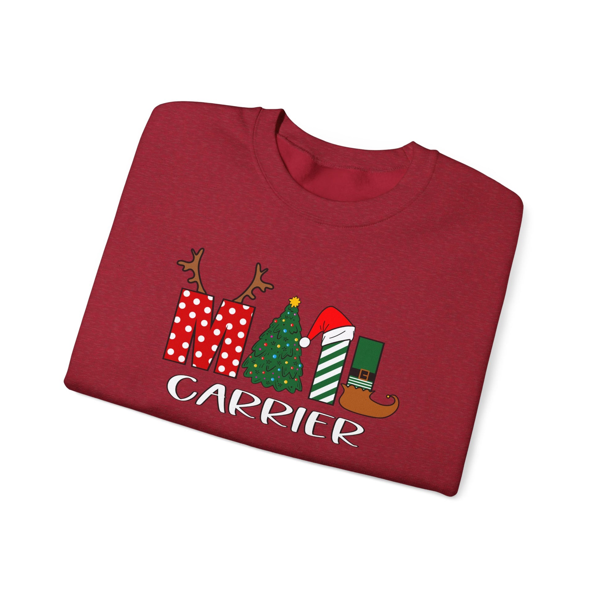 Festive Mail Carrier Sweatshirt, Holiday Gifts For Mail Carriers, Sweatshirts For Mail Carriers.