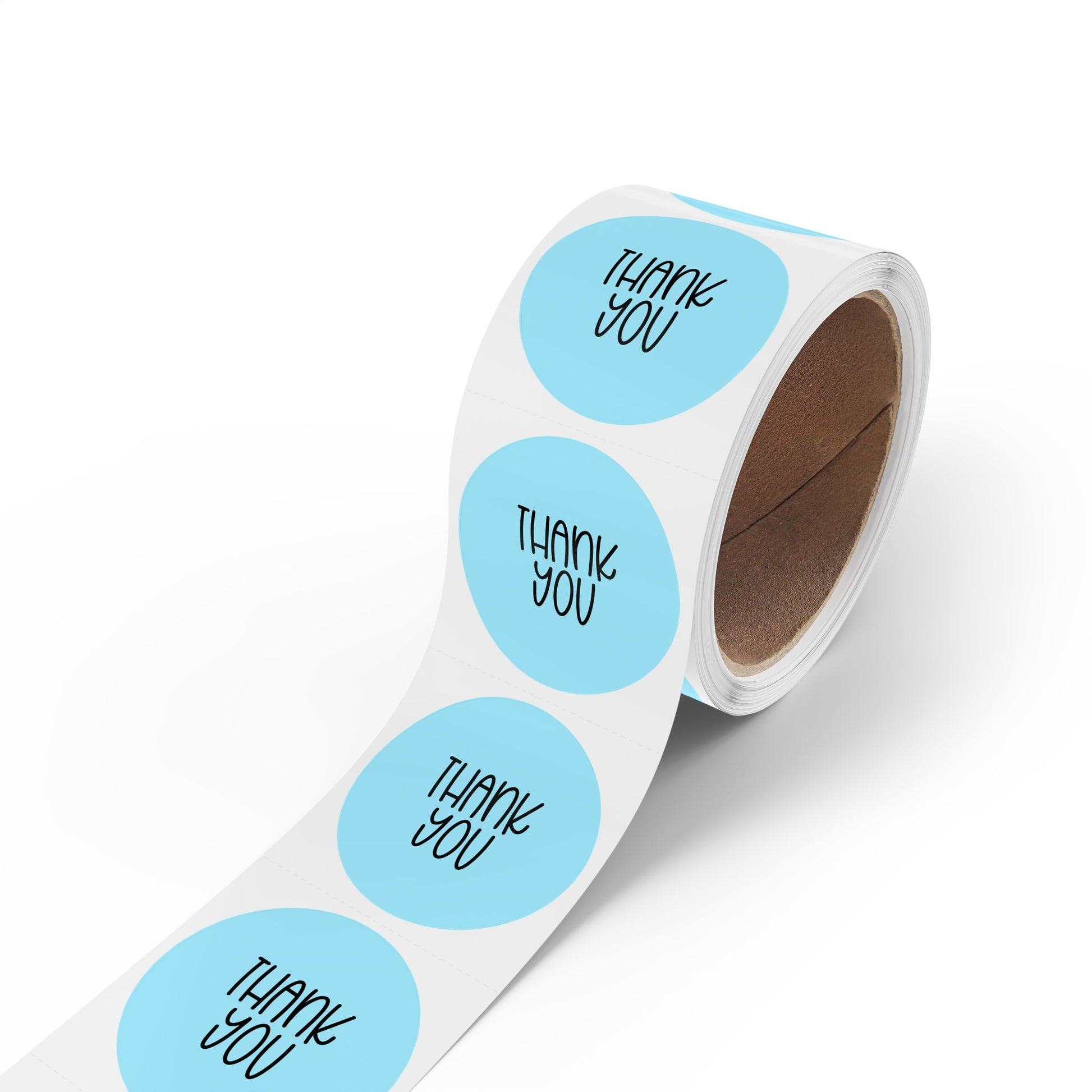 Thank You Sticker Rolls — Blue Sticker Roll for Packaging & Shipping Gifts
