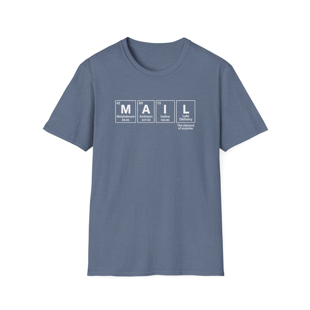 Postal, Chemistry Inspired Unisex T-Shirt - 'MAIL' Graphic Tee, Science Lover Gift, Casual Wear, Birthday Present, Unique Apparel