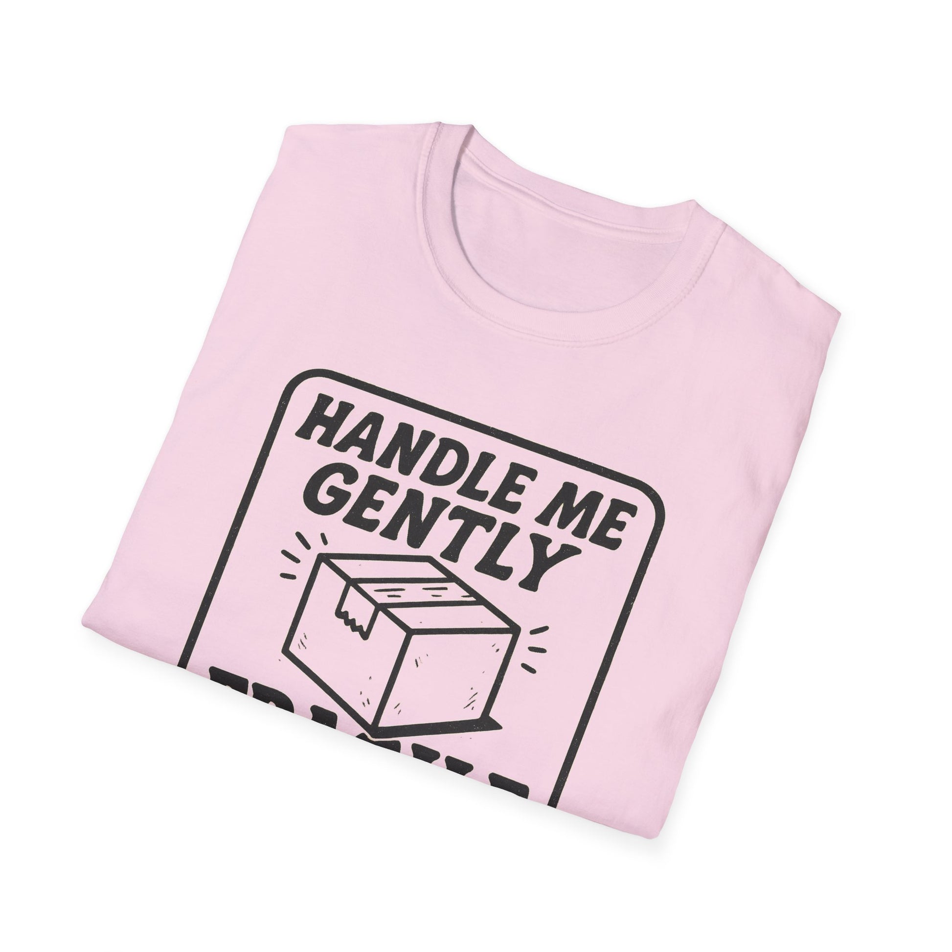 Handle Me Gently T-Shirt, Unisex Cute Tee, Gift for Friends, Postal Humor Shirt, Fun Casual Wear