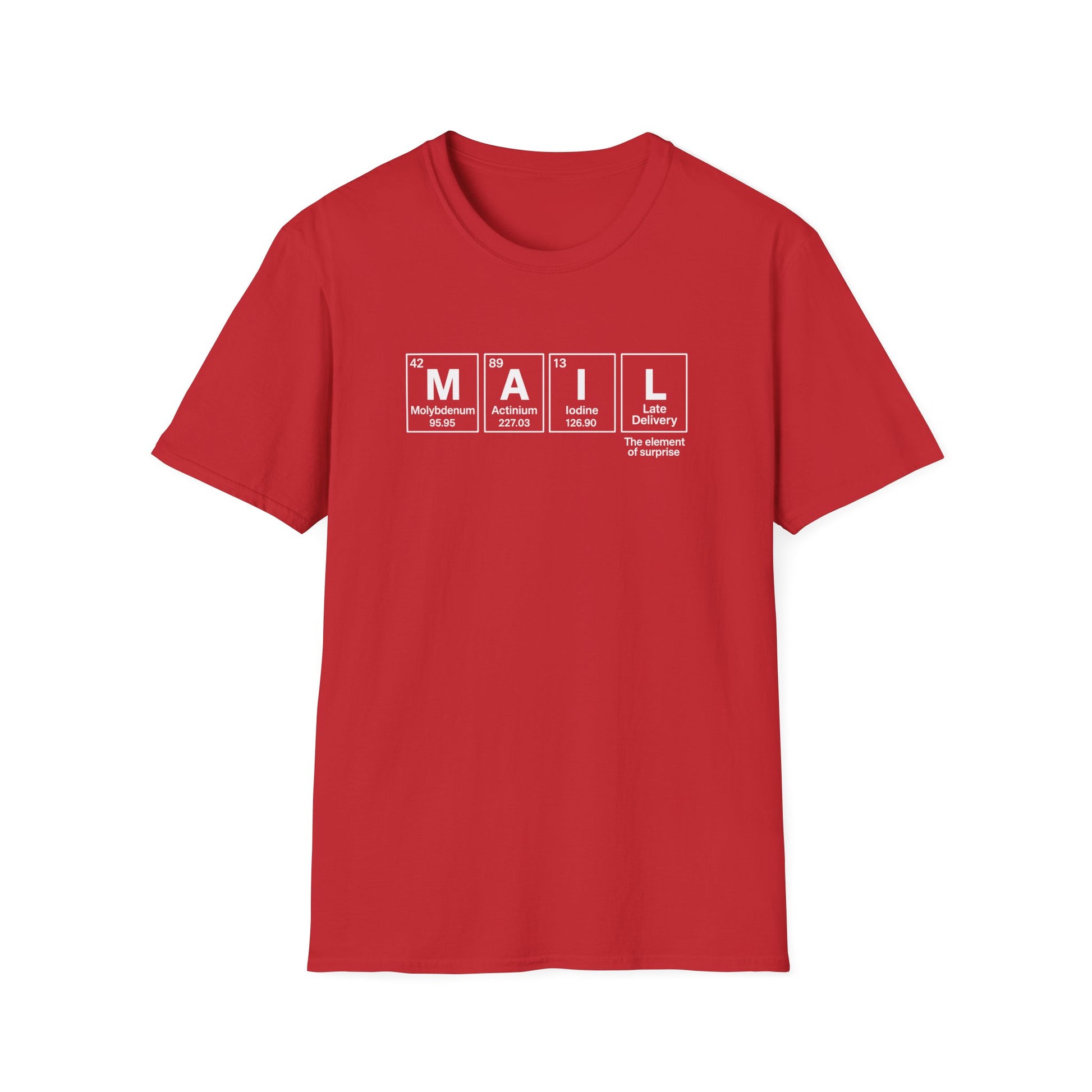 Postal, Chemistry Inspired Unisex T-Shirt - 'MAIL' Graphic Tee, Science Lover Gift, Casual Wear, Birthday Present, Unique Apparel