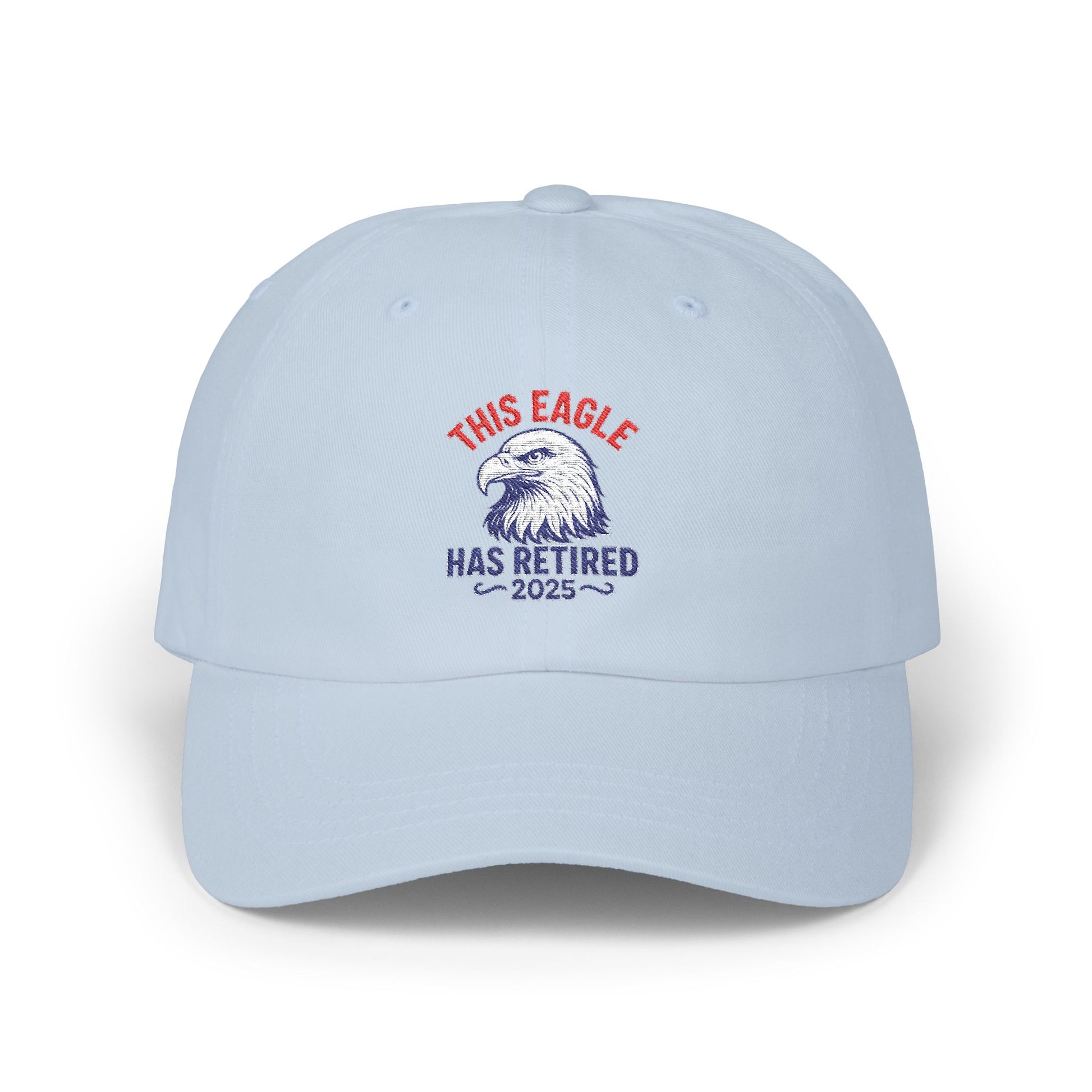 “This Eagle Has Retired” ,Retirement Eagle Dad Cap - Funny Gift for Retired Dads, White Classic Cap, Inspirational Gifts, Gifts For Postal Workers, Inspirational Gift Ideas