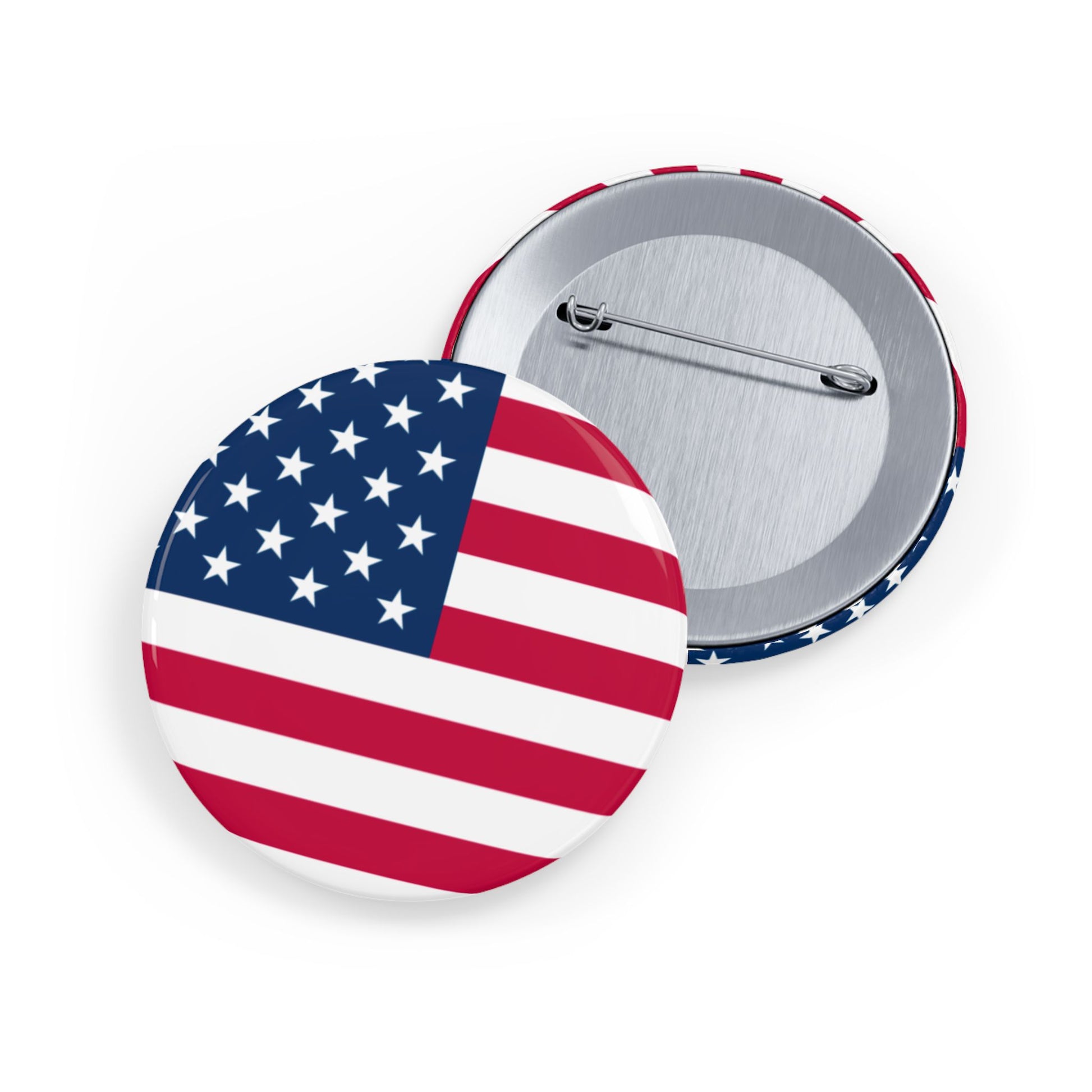 American Flag Round Pin — USA Patriot Button for Jackets, Backpacks & 4th of July