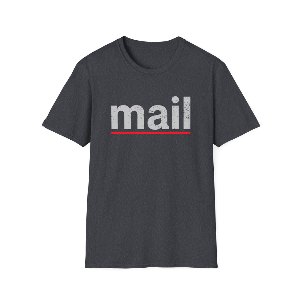 Mail-Themed Unisex T-Shirt, Casual Wear, Gift for Postal Workers, Unique Birthday Present, Fun Everyday Tee