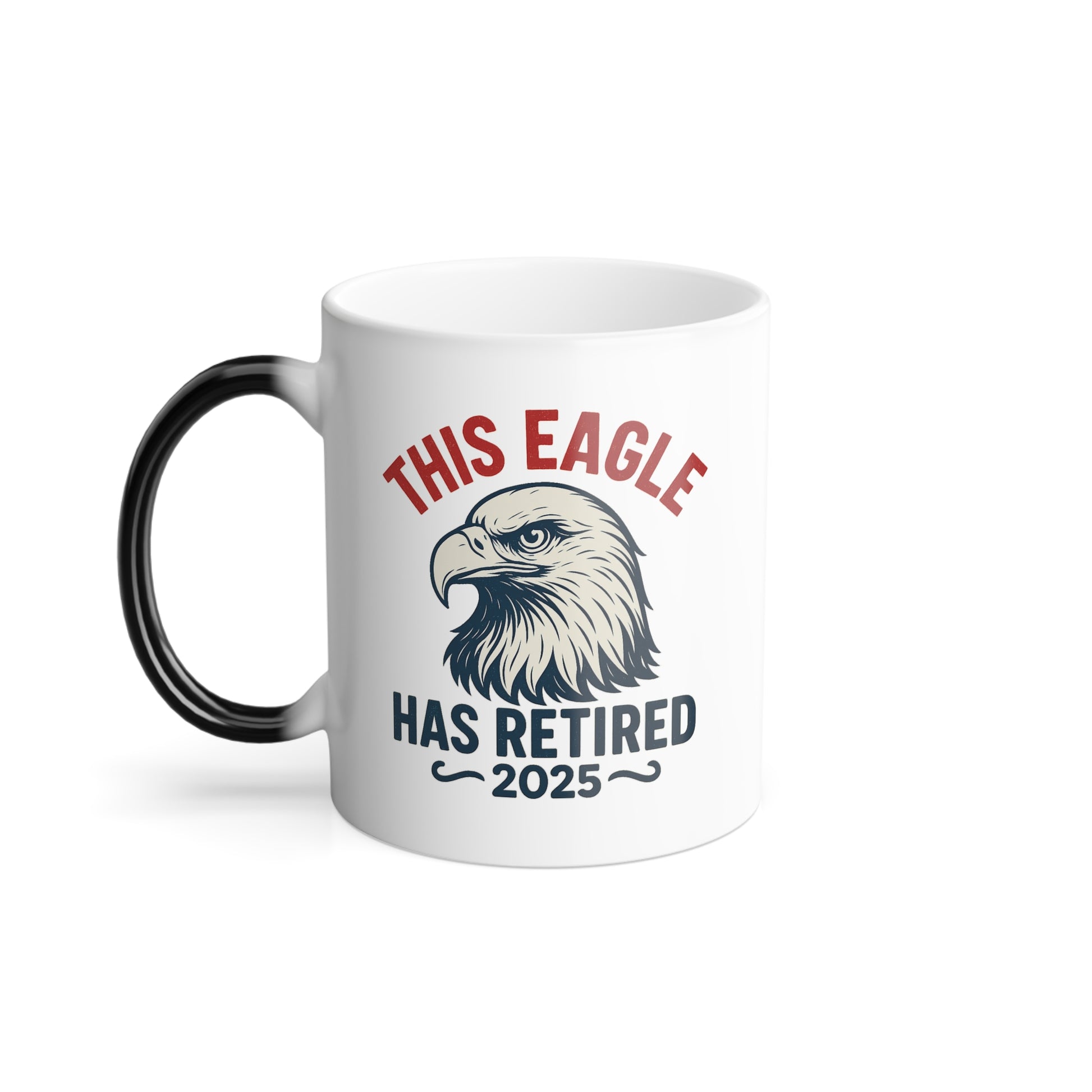 “This Eagle Has Retired” Color Morphing Coffee Mug - Change Colors with Heat - Perfect for Gifting, Gifts For Postal Workers, Retirement Gift Ideas
