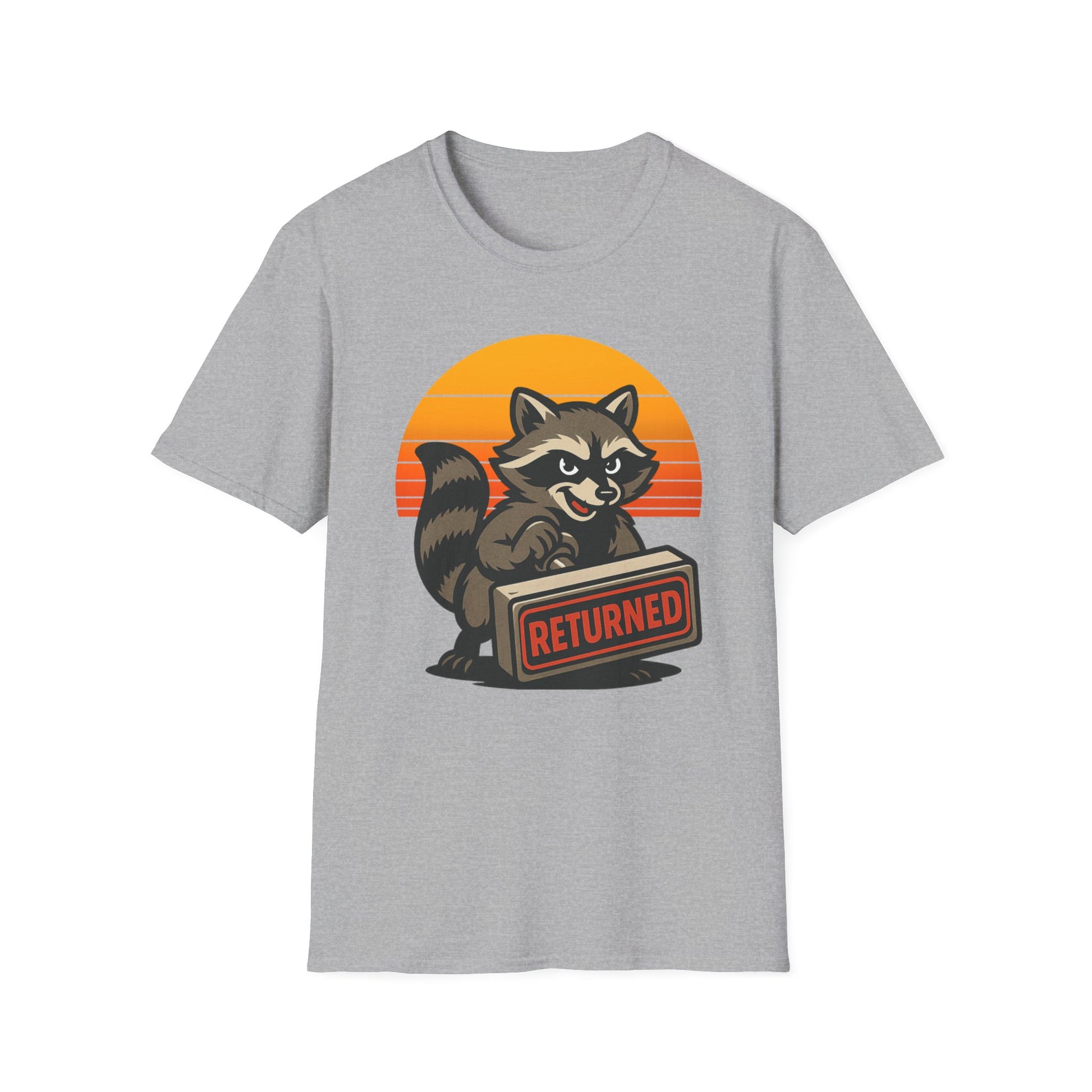 Retro Raccoon Returned T-Shirt, Unisex Graphic Postal Tee, Funny Animal Shirt, Gift for Animal Lovers, Postal Workers and Mail Carriers, Vintage Style Tee
