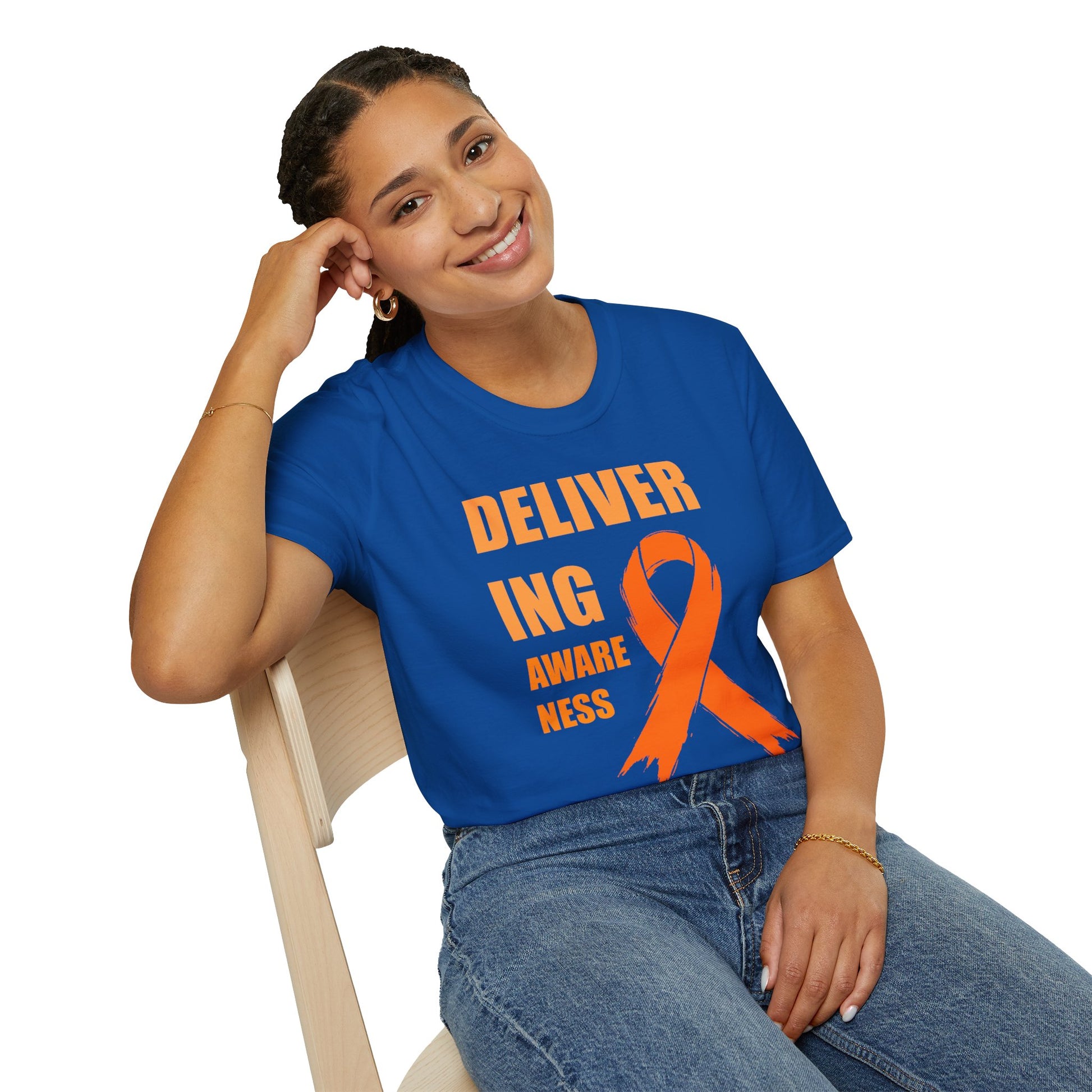 Multiple Sclerosis Awareness Shirt – Delivering Awareness Orange Ribbon Support Tee