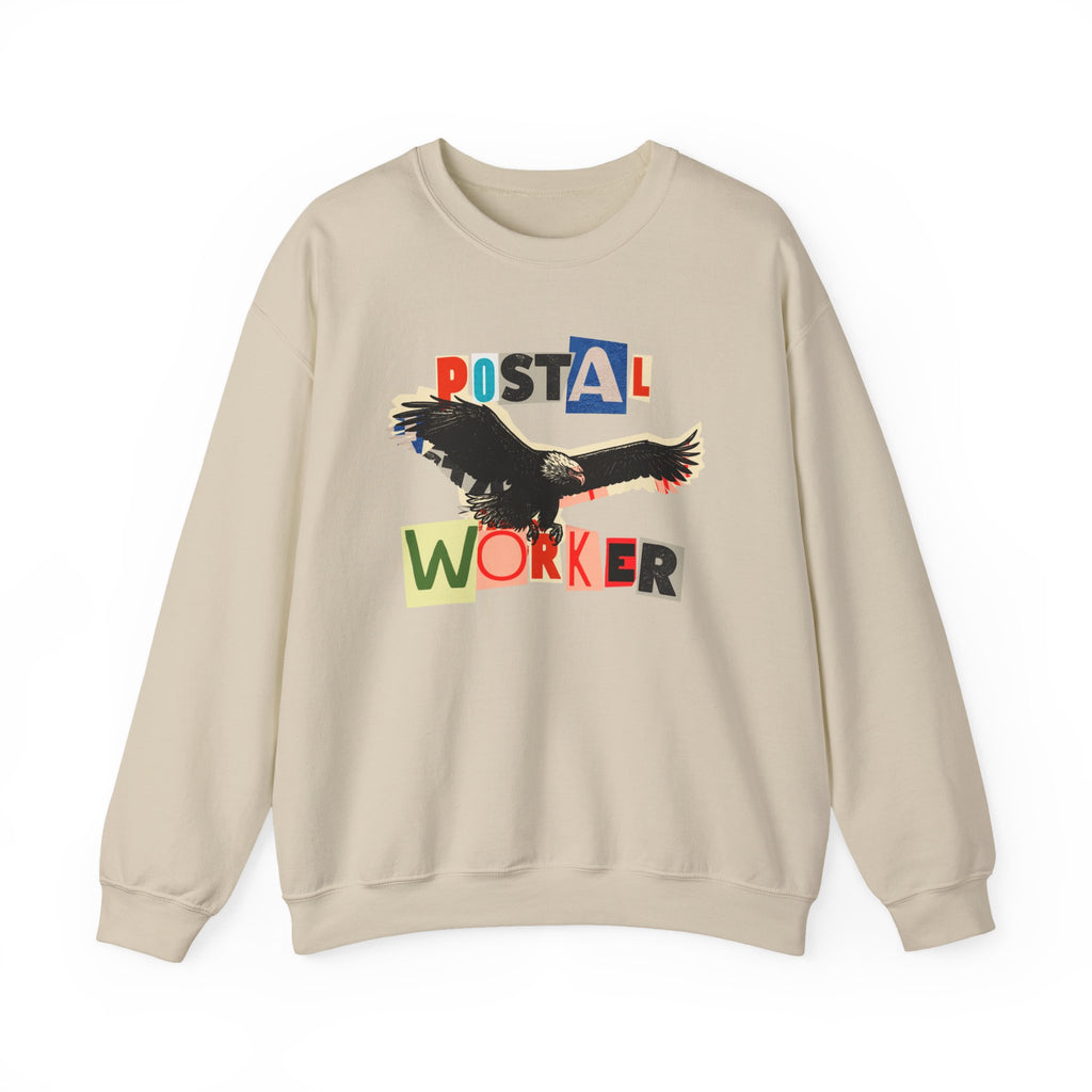 Postal Worker Ransom Letter Sweatshirt – Bold Eagle Graphic Sweatshirt for Proud Mail Carriers