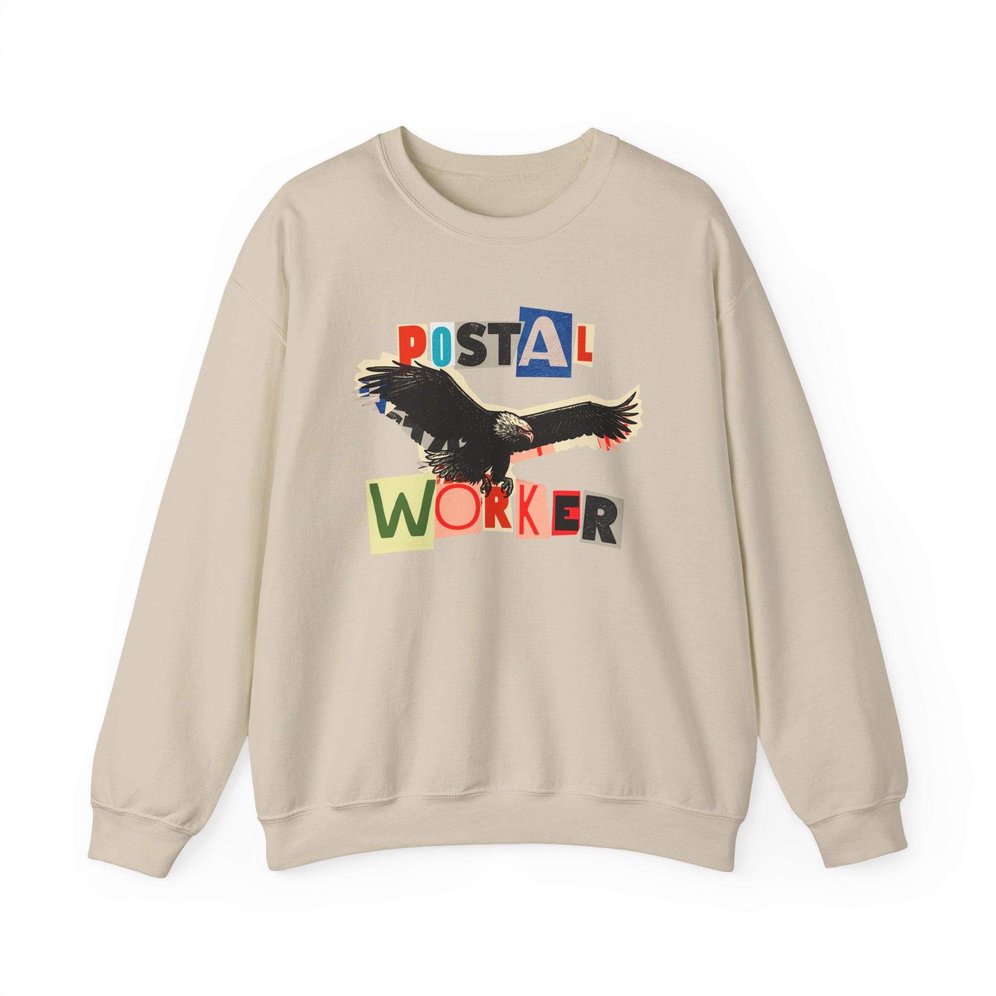 Postal Worker Ransom Letter Sweatshirt – Bold Eagle Graphic Sweatshirt for Proud Mail Carriers