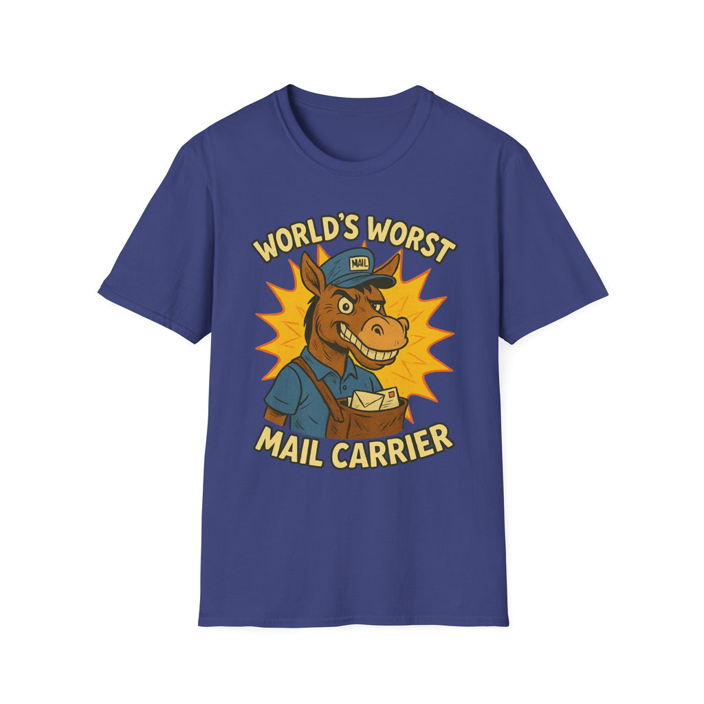 World's Worst Mail Carrier T-Shirt, Funny Gift for Mailman, Humorous Apparel, Quirky Work Tee, Unisex Softstyle Shirt