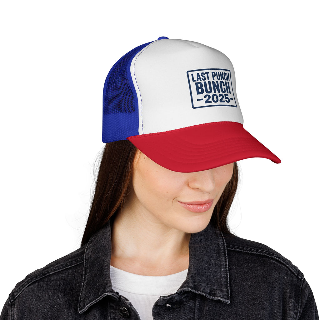 Last Punch Bunch 2025 Trucker Cap - Fun Casual Headwear for Celebrations, Retirement Gifts, Gifts For Postal Workers