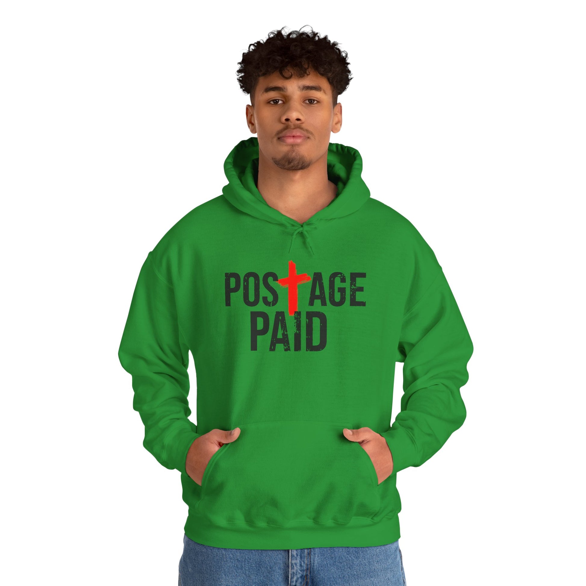 Postage Paid Graphic Hoodie, Christian Hoody, Gifts for Postal Workers, Inspirational Gifts, Inspirational Hoody.