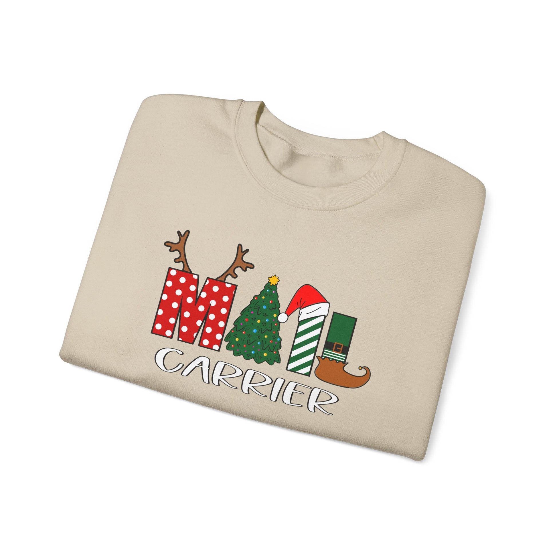 Festive Mail Carrier Sweatshirt, Holiday Gifts For Mail Carriers, Sweatshirts For Mail Carriers.
