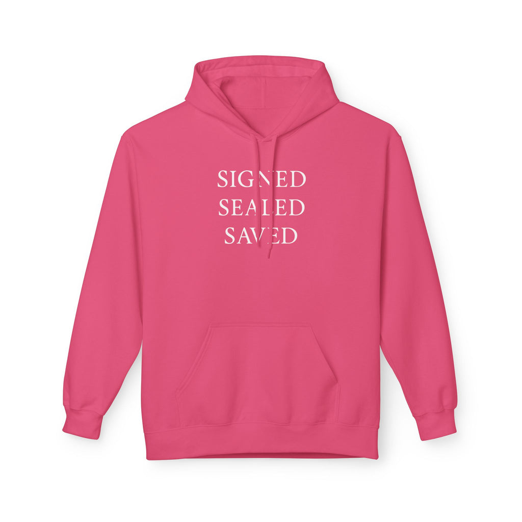 Signed Sealed Saved Fleece Hoodie for Everyday Comfort, Gifts For Postal Workers, Christian Hoody, Christian Sweatshirts.