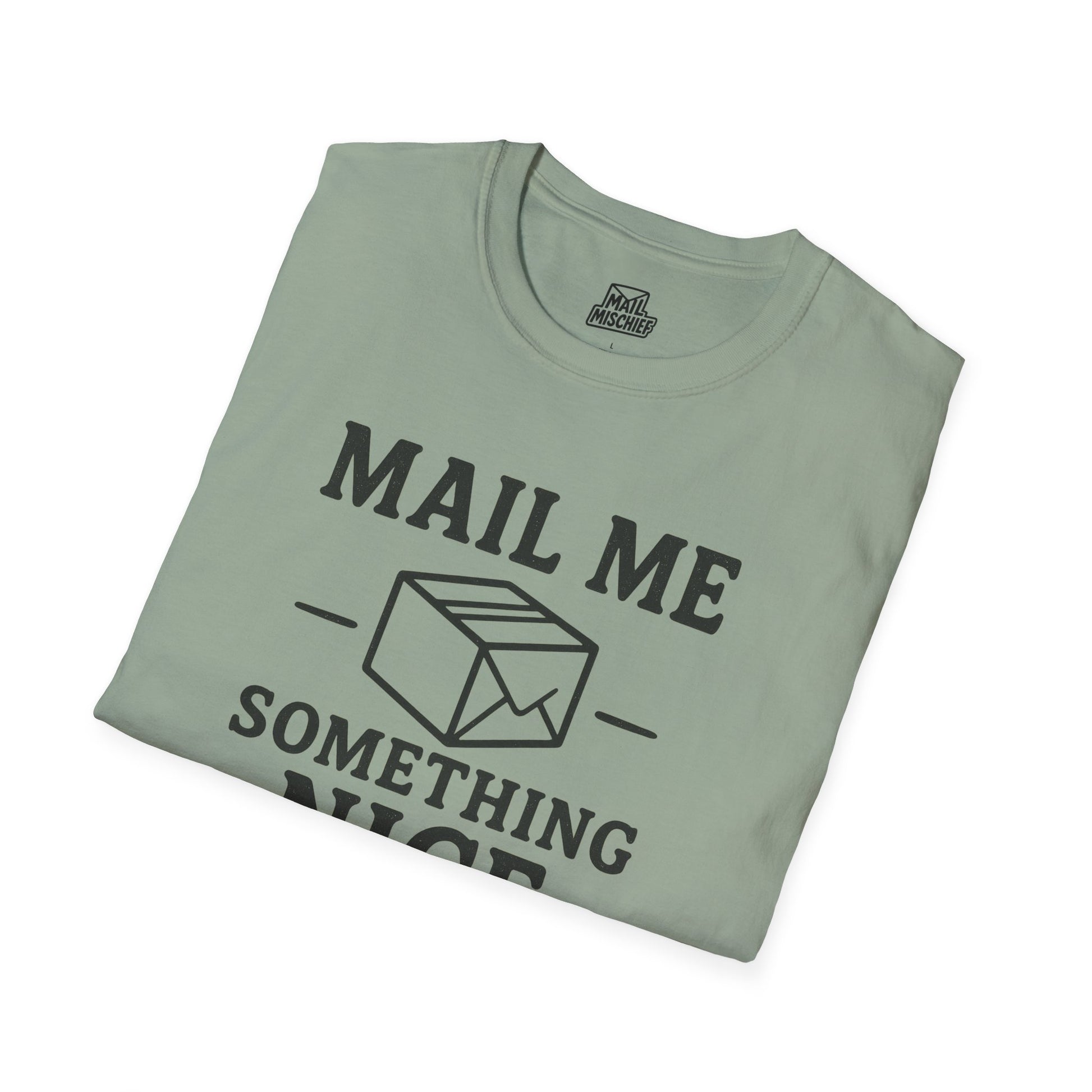 Mail Me Something Nice T-Shirt, Unisex Cute Tee, Gift for Friends, Postal Humor Shirt, Fun Casual Wear