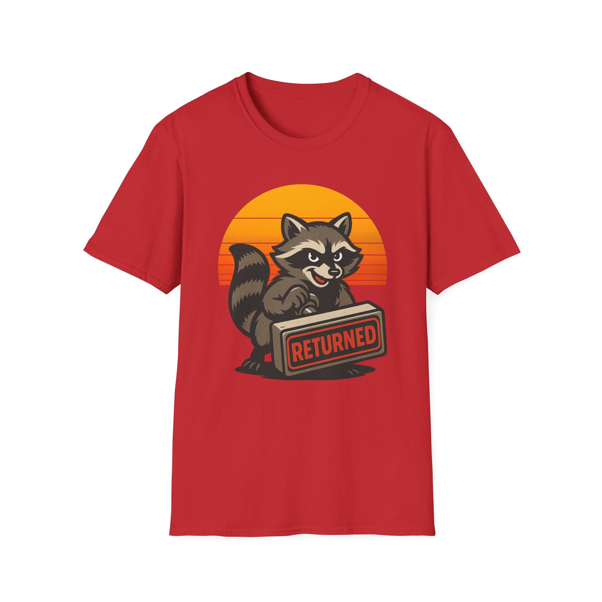 Retro Raccoon Returned T-Shirt, Unisex Graphic Postal Tee, Funny Animal Shirt, Gift for Animal Lovers, Postal Workers and Mail Carriers, Vintage Style Tee