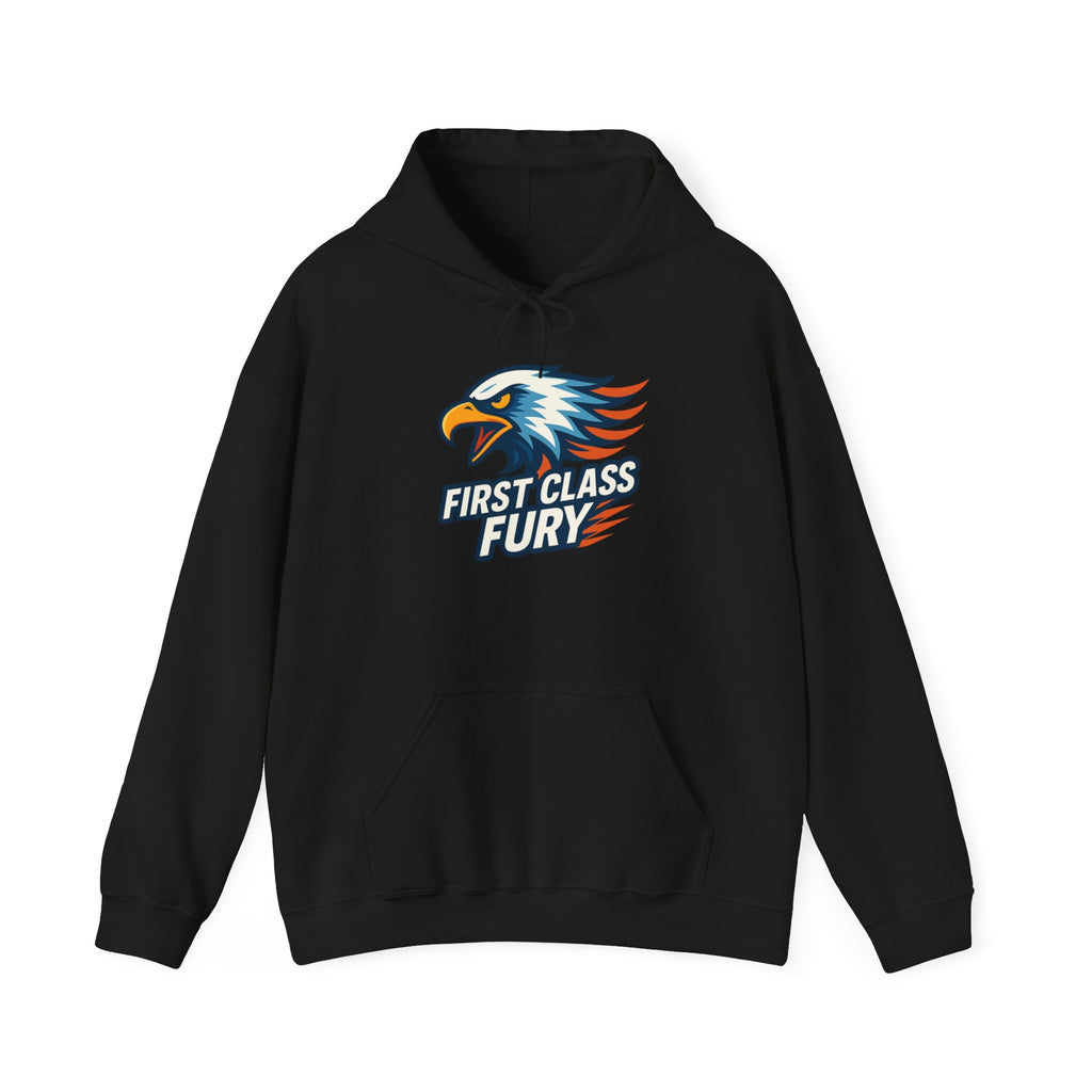 First Class Fury Eagle Hoodie, Unisex Sweatshirt for Casual Wear, Sports Events, Gifts, Trendy Apparel, Comfortable Style