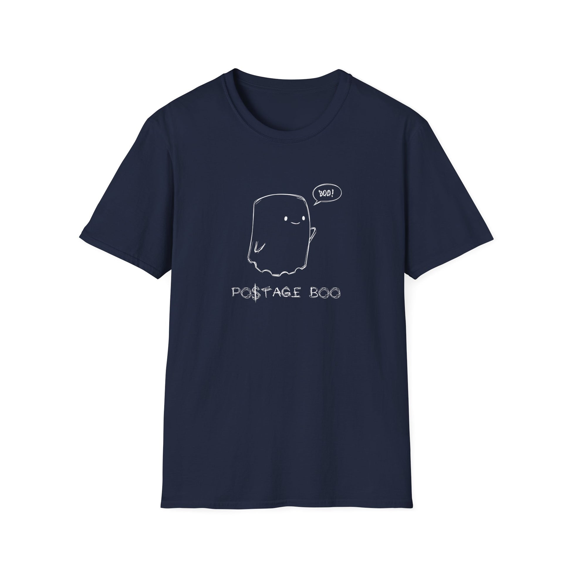 Postage Boo Ghost, Graphic T-Shirt - Casual Wear, Perfect for Gifts, Everyday Use, Festivals, and Celebrations