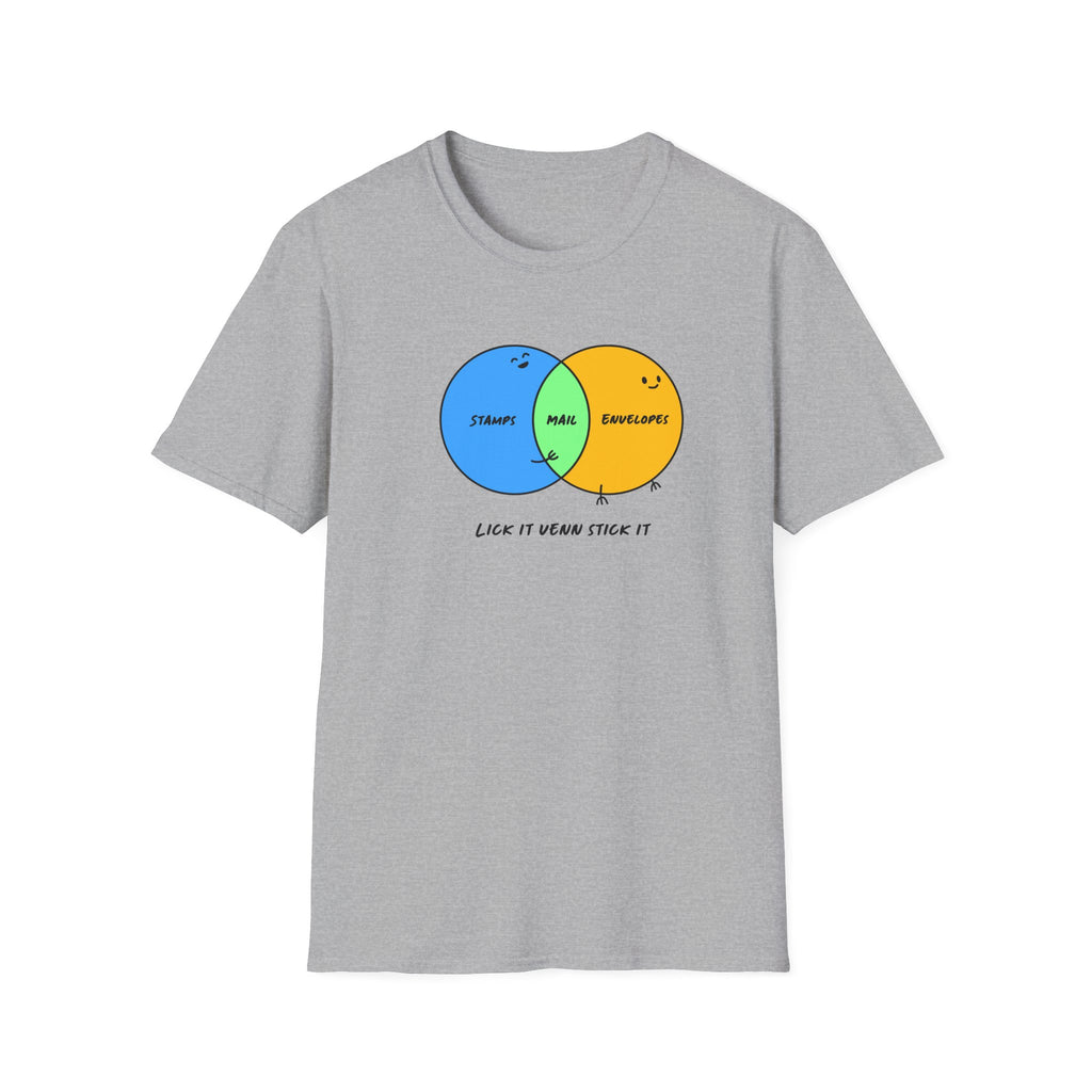 Venn Diagram Humor Postal T-Shirt, Fun Graphic Tee for Friends, Birthday Gift, Casual Wear, Relaxed Style, Laugh It Wear It