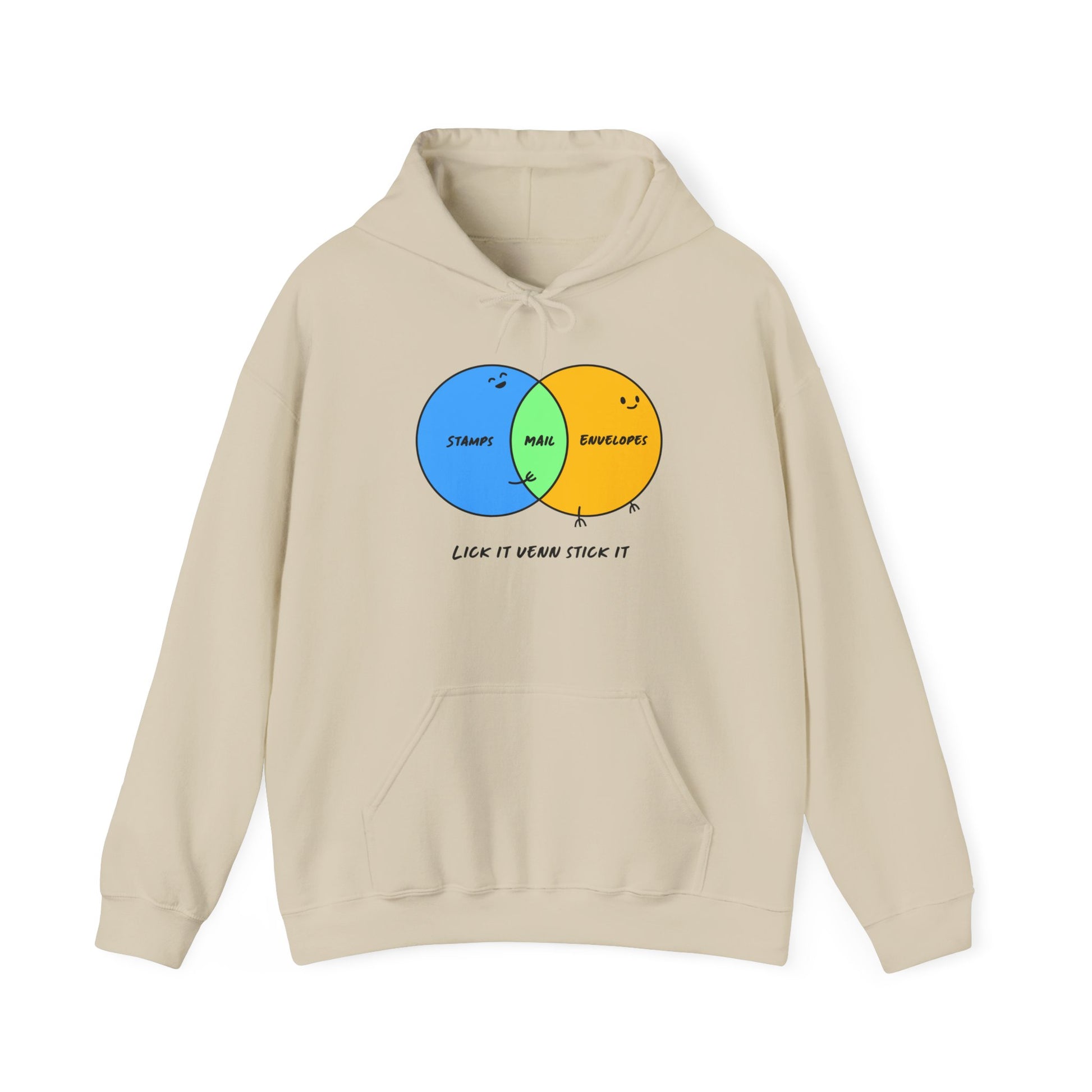 Playful Unisex Hoodie with Venn Diagram, Postal Hoodie, Postal Worker, Mail Carrier, Funny Sweatshirt for Friends, Casual Gift for Science Lovers, Unique Birthday Apparel
