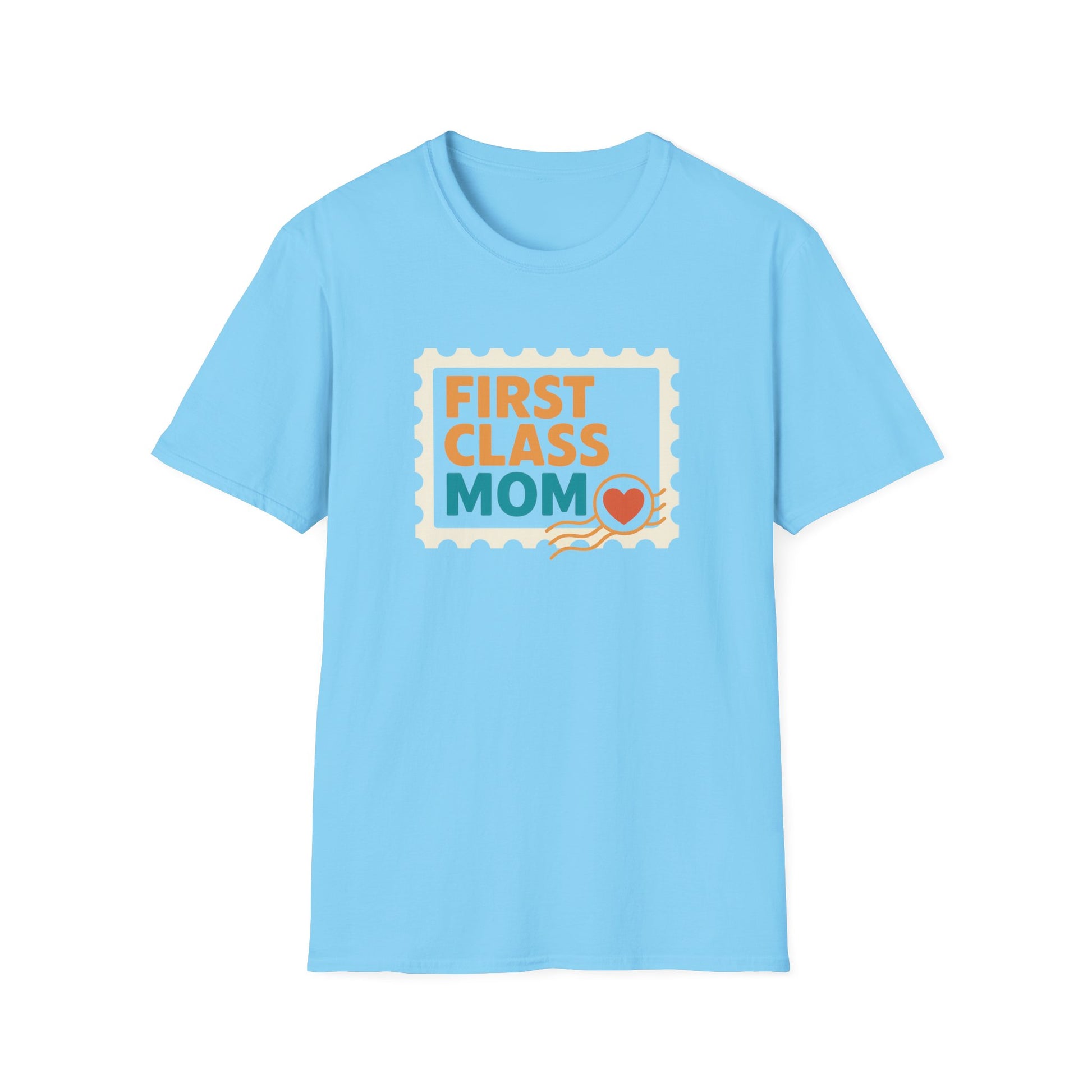 First Class Mom Unisex Softstyle T-Shirt - Perfect Gift for Mother's Day, Birthday, New Moms, Relaxed Casual Wear, Everyday Comfort