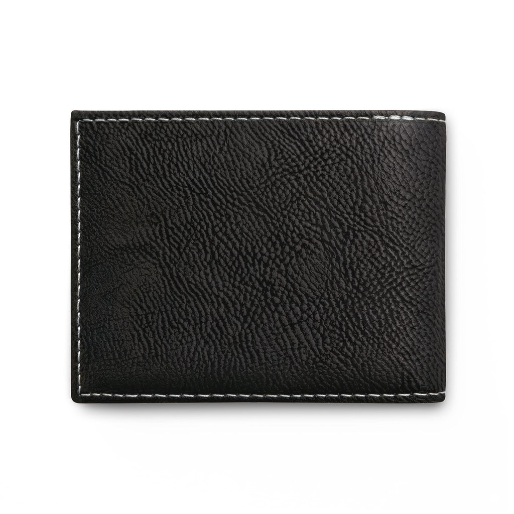 Weekend Route Bi-Fold Wallet — Hiker Silhouette Leather Card Wallet