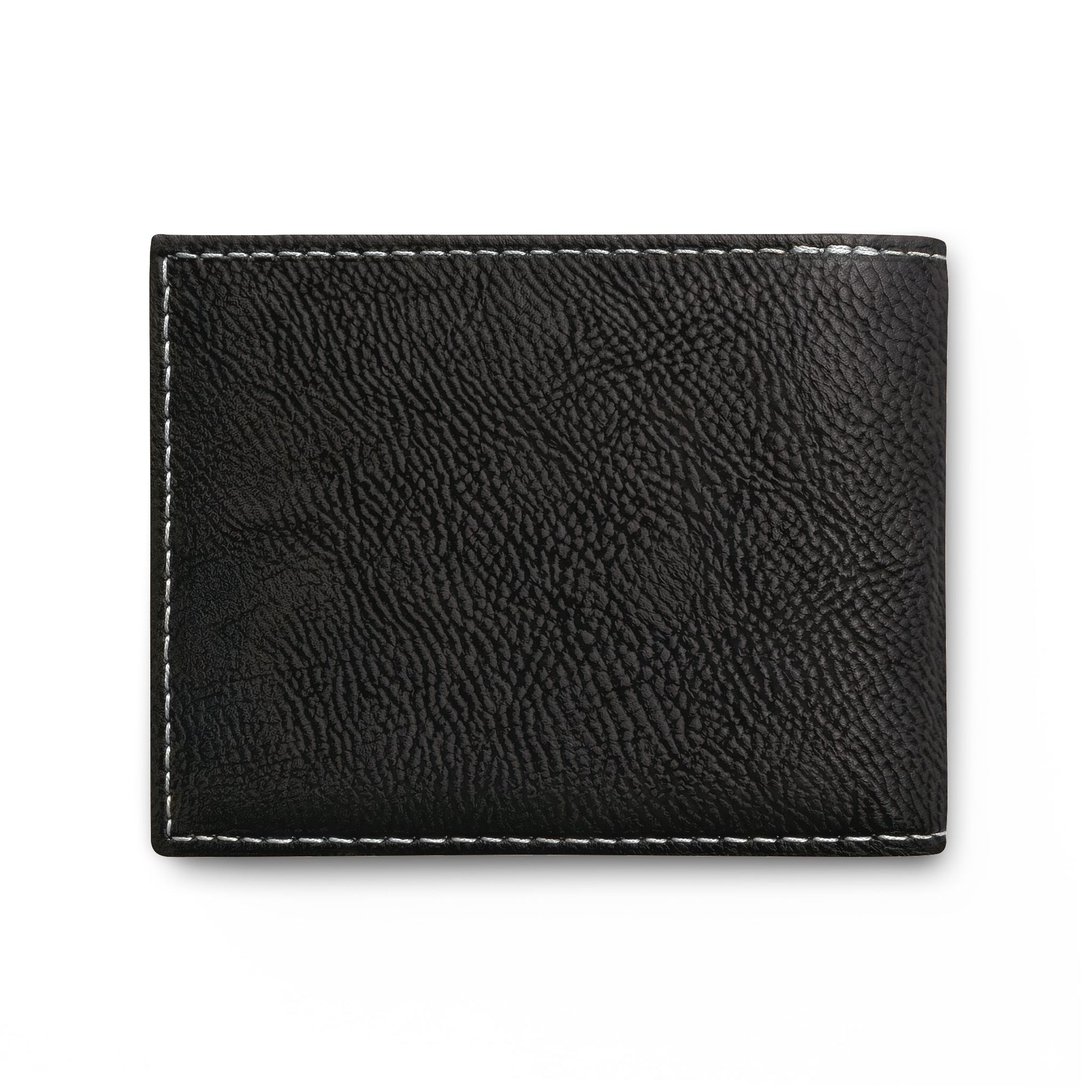 Weekend Route Bi-Fold Wallet — Hiker Silhouette Leather Card Wallet