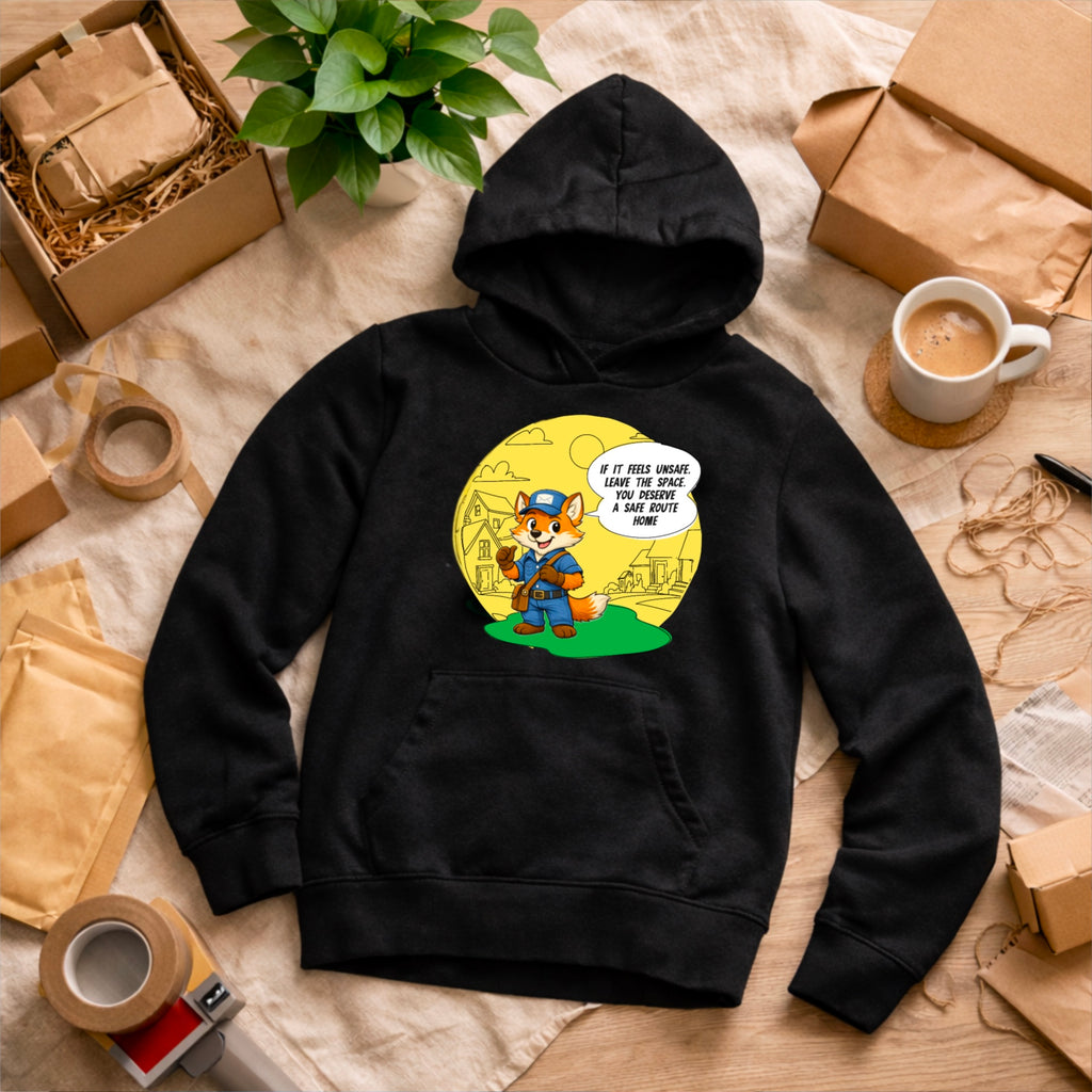 Delivery Worker Safety Hoodie – Every Carrier Deserves a Safe Route Home | Postal Awareness Graphic Hoodie