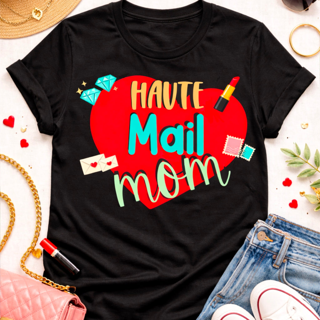 Haute Mail Mom Shirt – Funny Mail Carrier Mom Tee, Postal Worker Gift, Mail Mom Shirt, Cute Mother’s Day Gift, Mail Lady Apparel