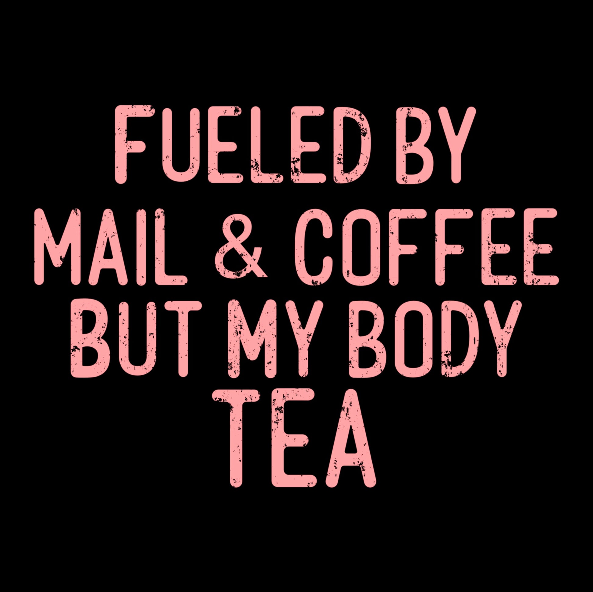 Fueled By Mali & Coffee But My Body Tea Women’s Boxy Tee — Funny Postal T-Shirt, Graphic T-Shirt For Women