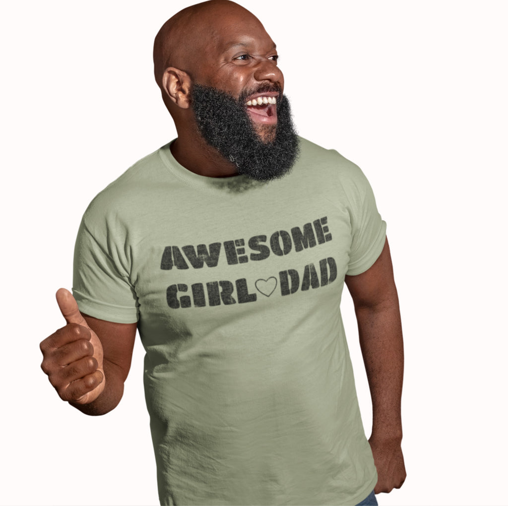 Awesome Girl Dad T-Shirt — Vintage Stencil Father’s Day Tee
