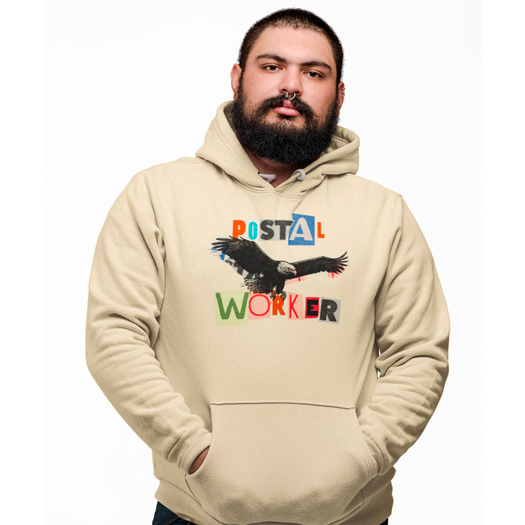 Postal Worker Ransom Letter Hoodie – Bold Eagle Graphic Sweatshirt for Proud Mail Carriers