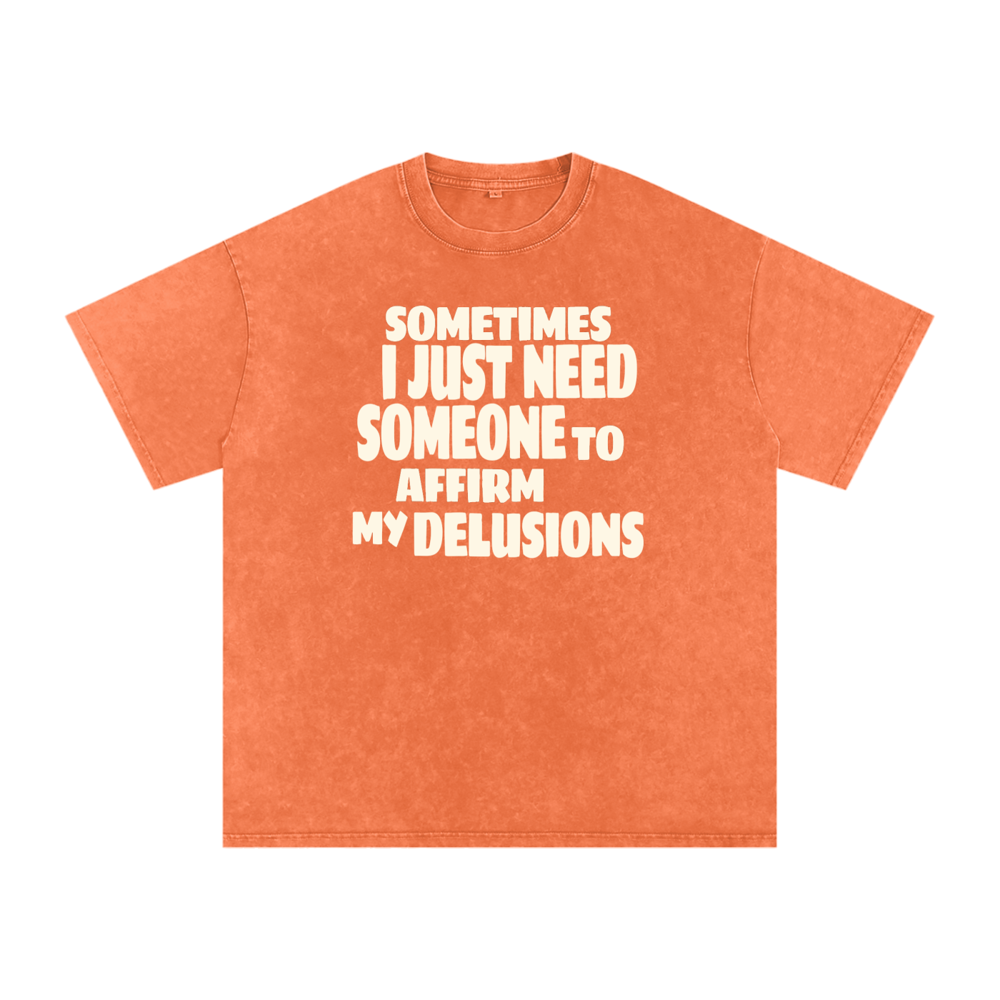 Affirm My Delusions Snow Washed Oversized Cotton T-Shirt
