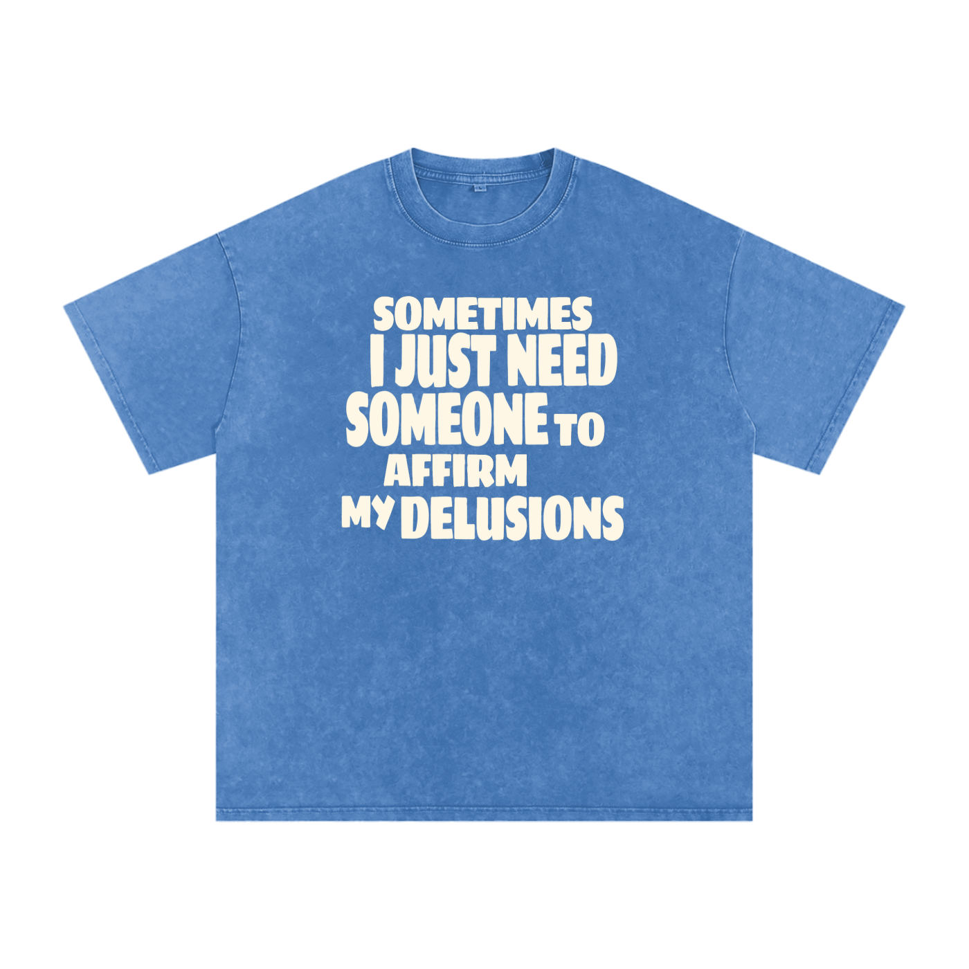 Affirm My Delusions Snow Washed Oversized Cotton T-Shirt